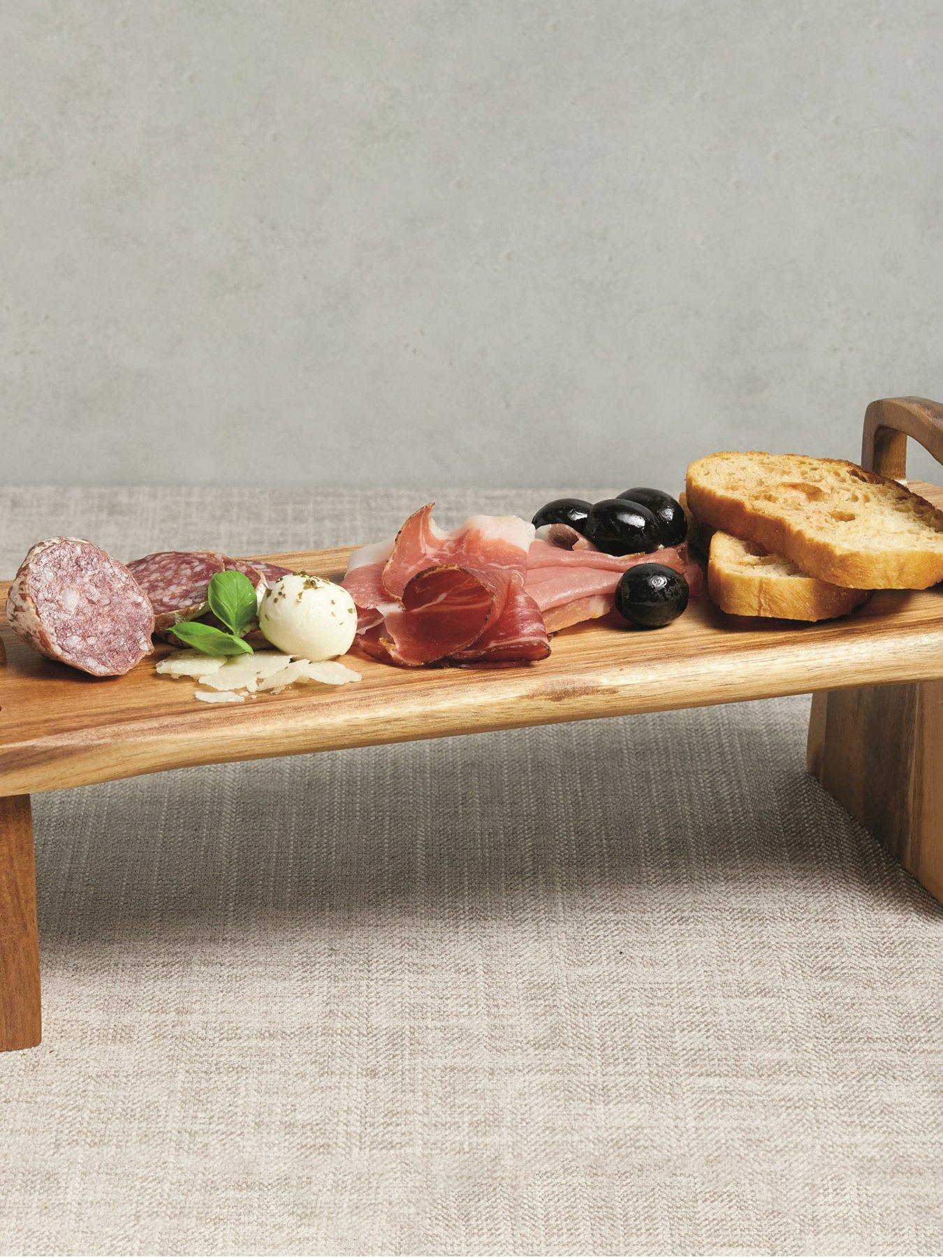 Product photograph of Artesa Artes Acacia Wood Antipasti Platform Platter Medium 37x12x13cm from very.co.uk