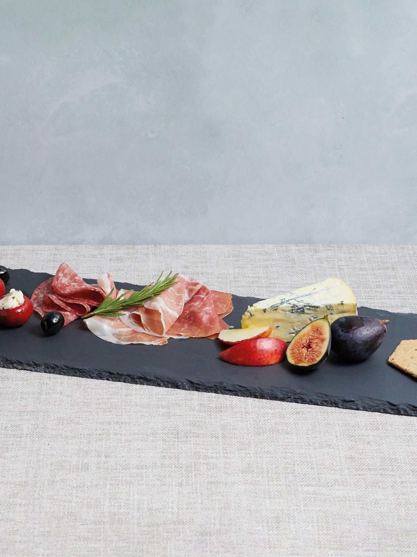 Product photograph of Artesa Artes Slate Serving Platter With Copper Coloured Handles 60cm X 15cm from very.co.uk