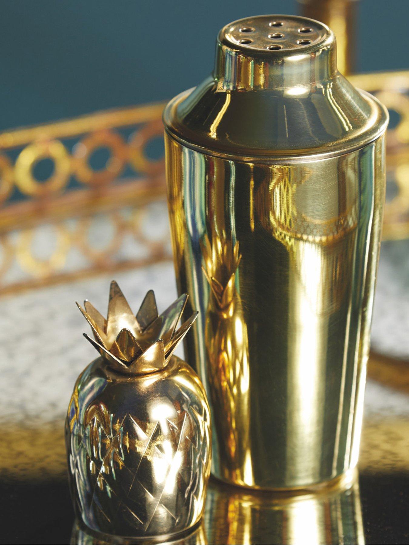 undefined Brass Finish Mini Cocktail Shaker, 325ml