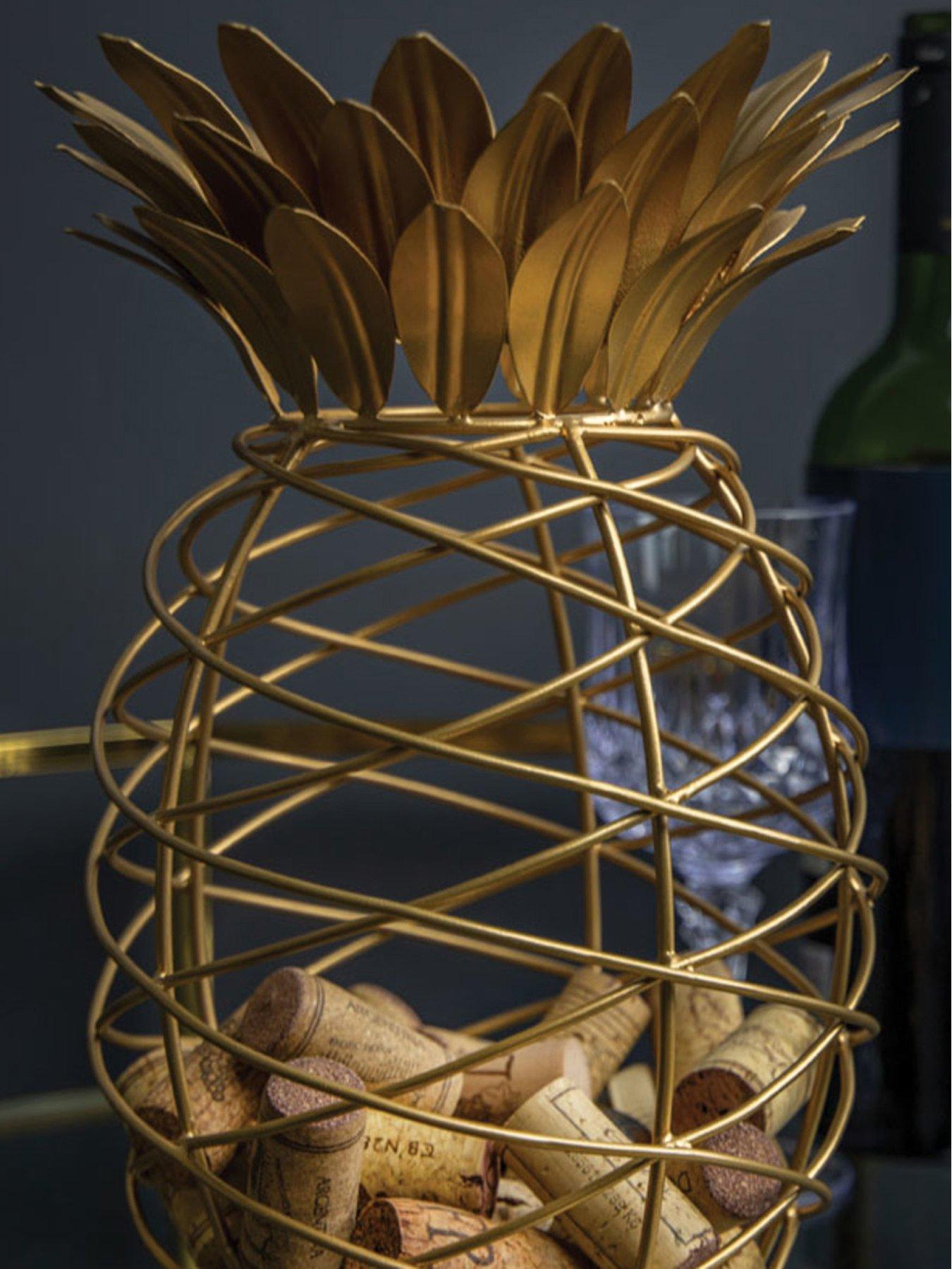 Product photograph of Barcraft Gold Finish Pineapple Cork Collector from very.co.uk