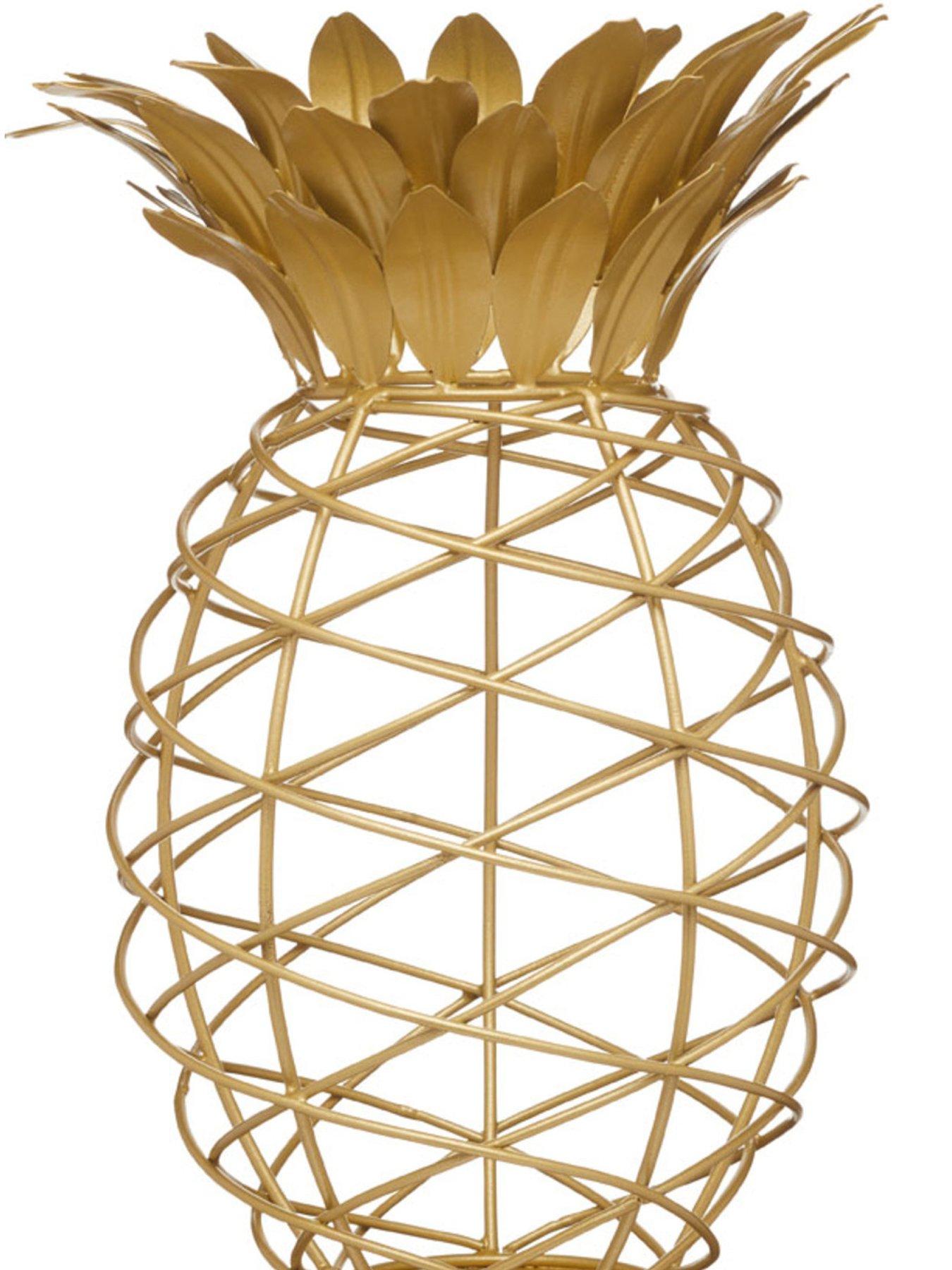 Image 3 of 4 of BarCraft Pineapple Shaped Metal Cork Collector, Gold Finish