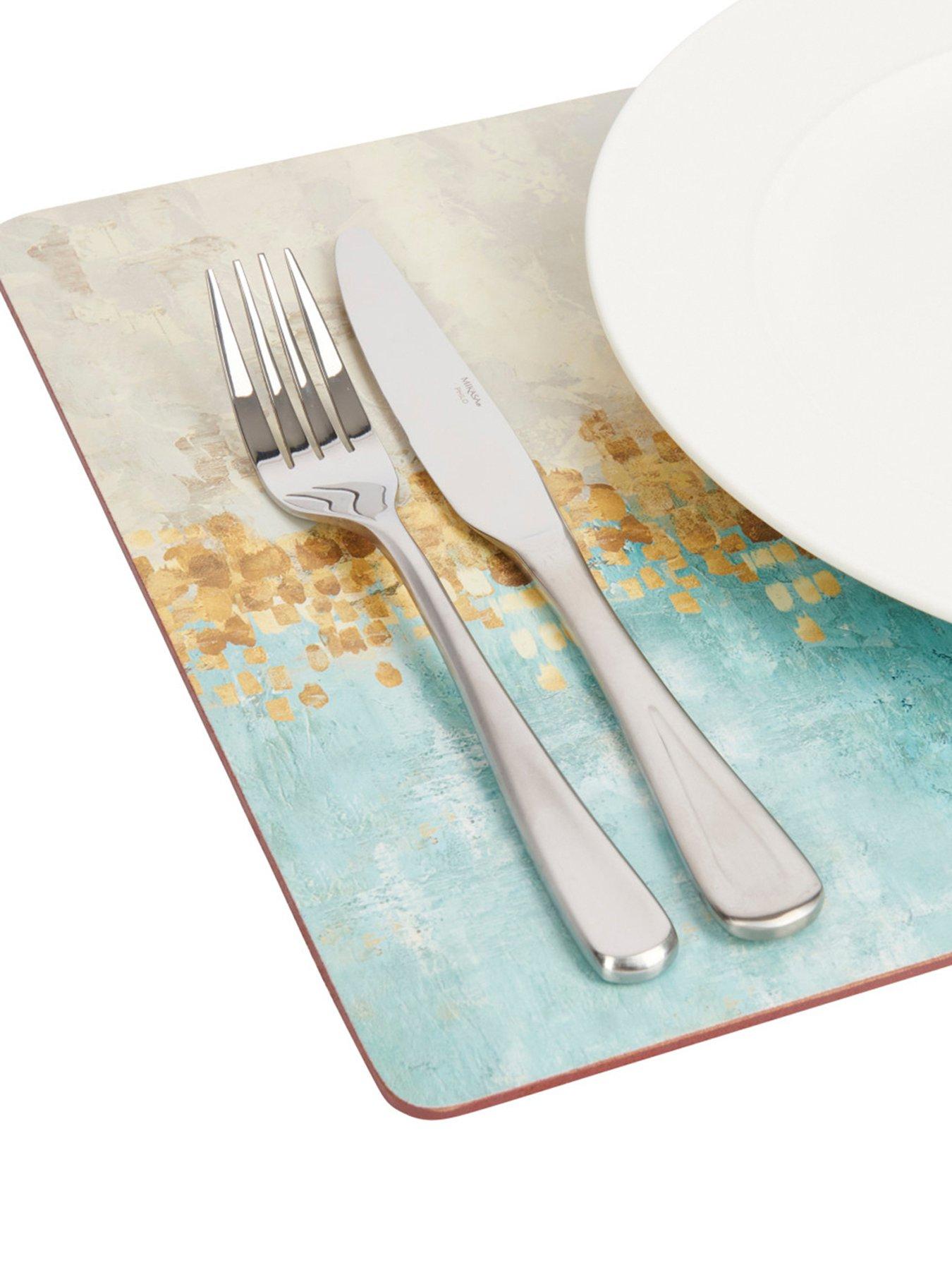 Product photograph of Creative Tops Golden Reflections Pack Of 4 Large Premium Placemats 40x29cm from very.co.uk