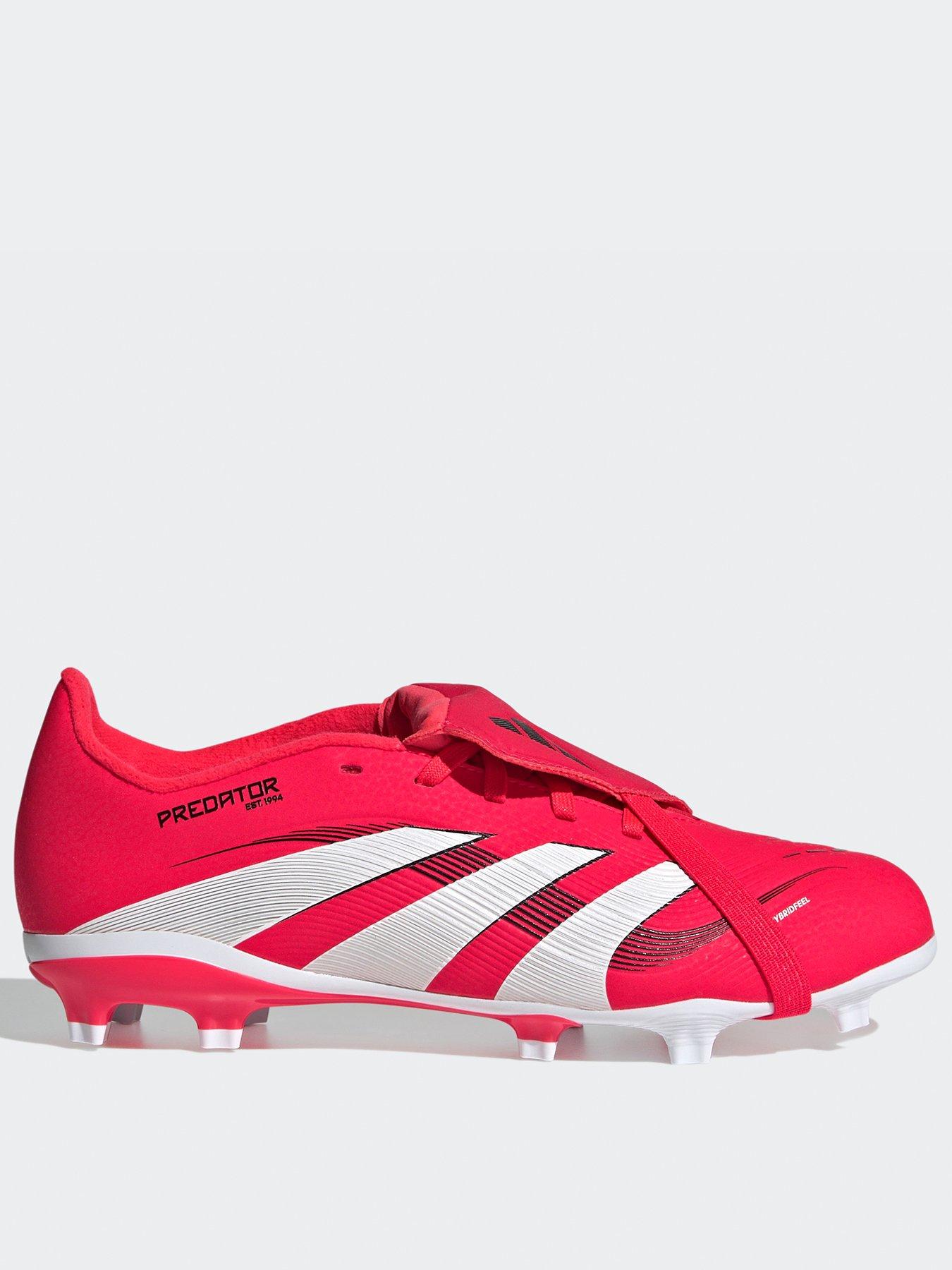 undefined Junior Predator League Fold-Over Tongue Firm Ground Football Boot - Red