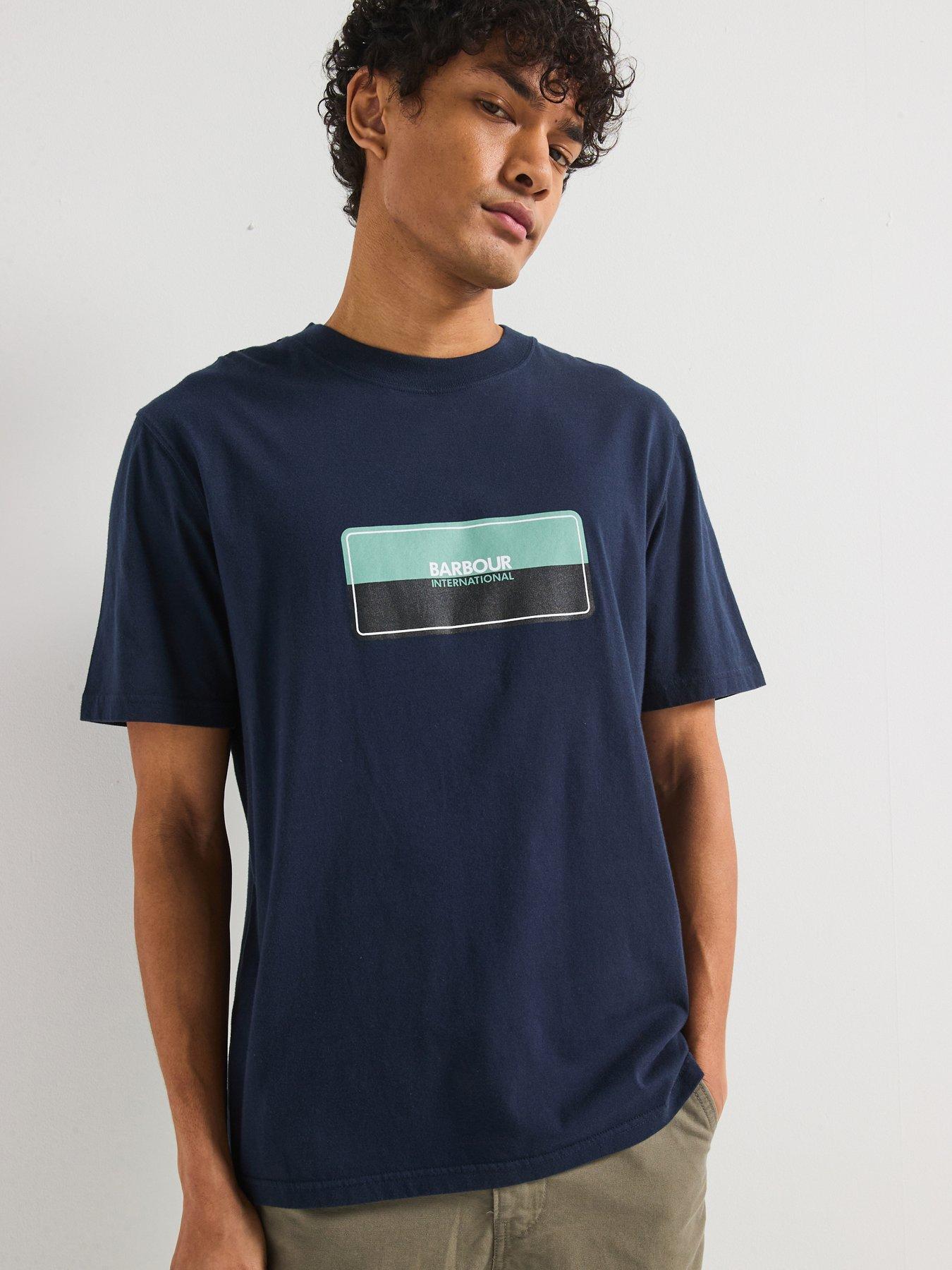 Barbour International Split Lozenge T-Shirt Navy Very