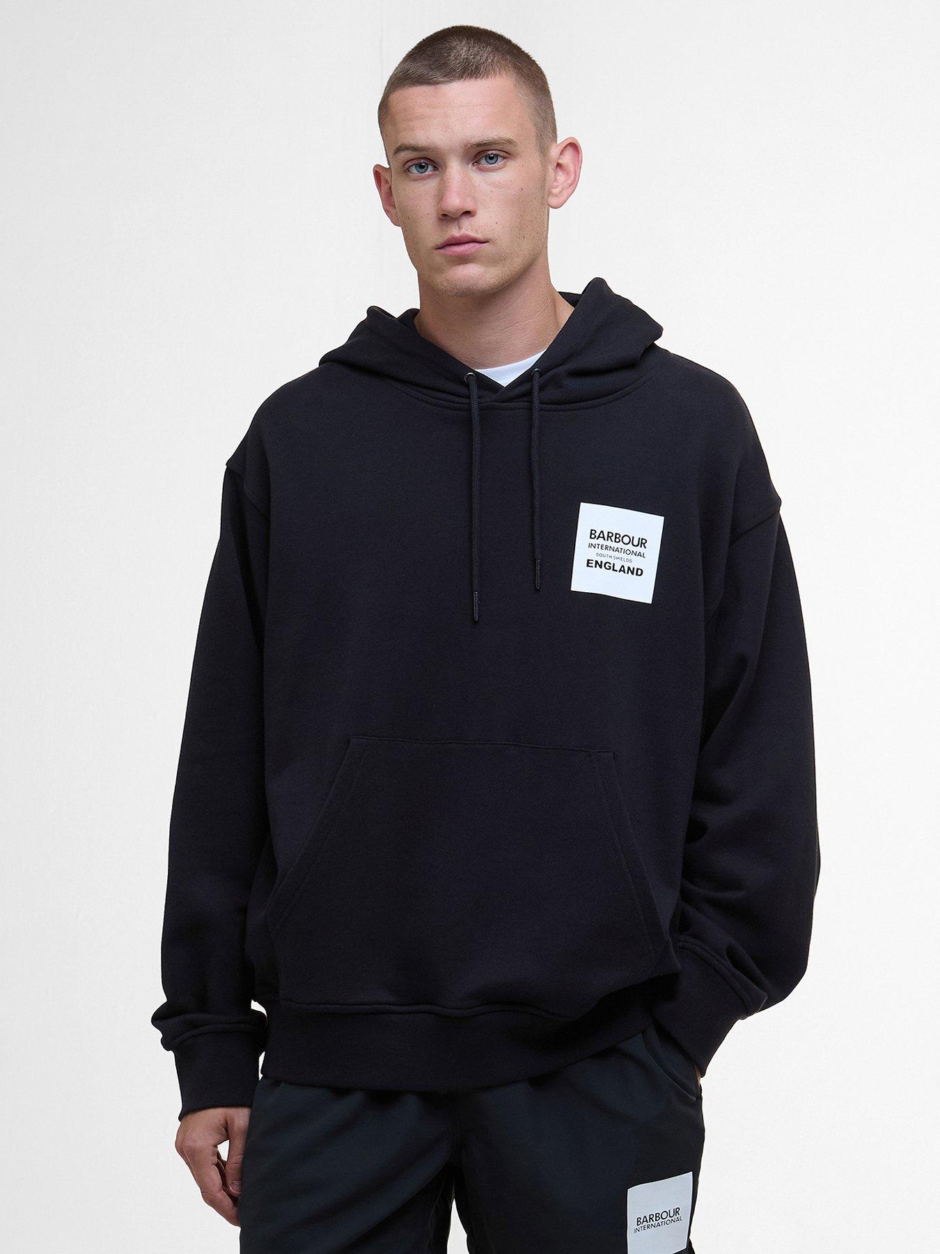 undefined Micro Block Graphic Pullover Hoodie- Black