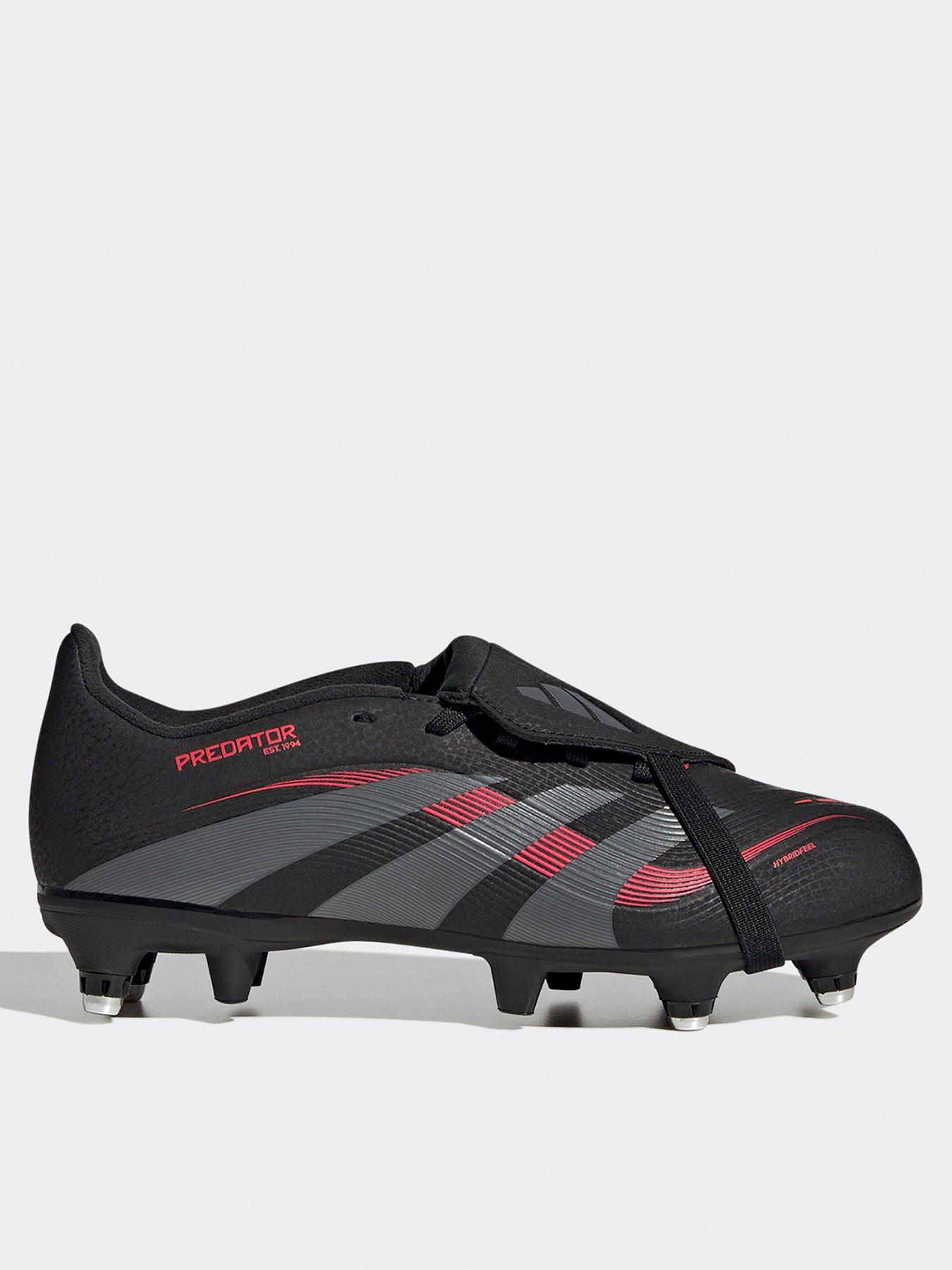 adidas Junior Predator League Fold-Over Tongue Soft Ground Football Boots - Black