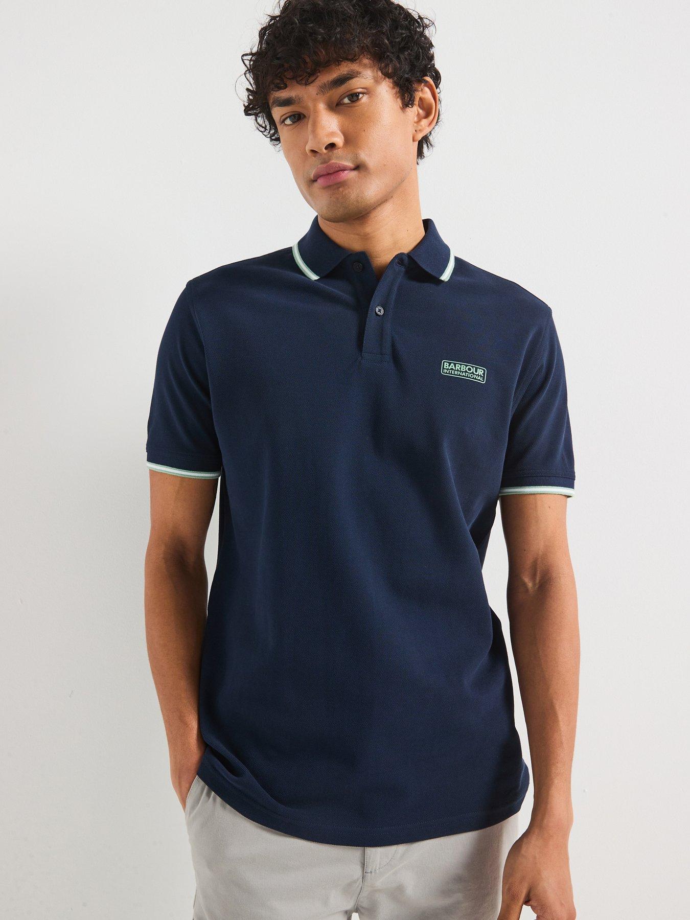 undefined Evan Tipped Polo Shirt - Navy