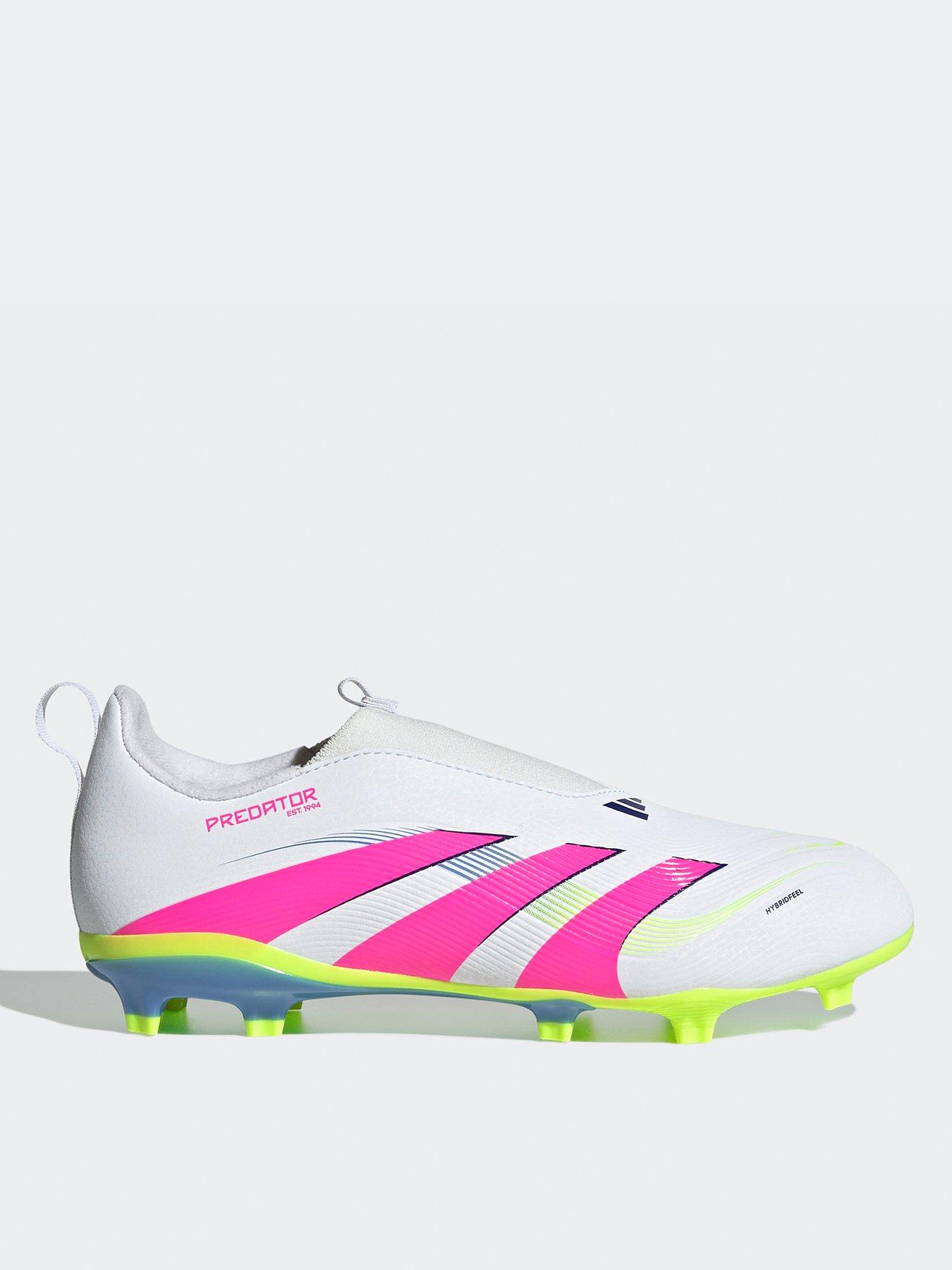 Adidas Junior Predator League Laceless Firm Ground Football Boot - White