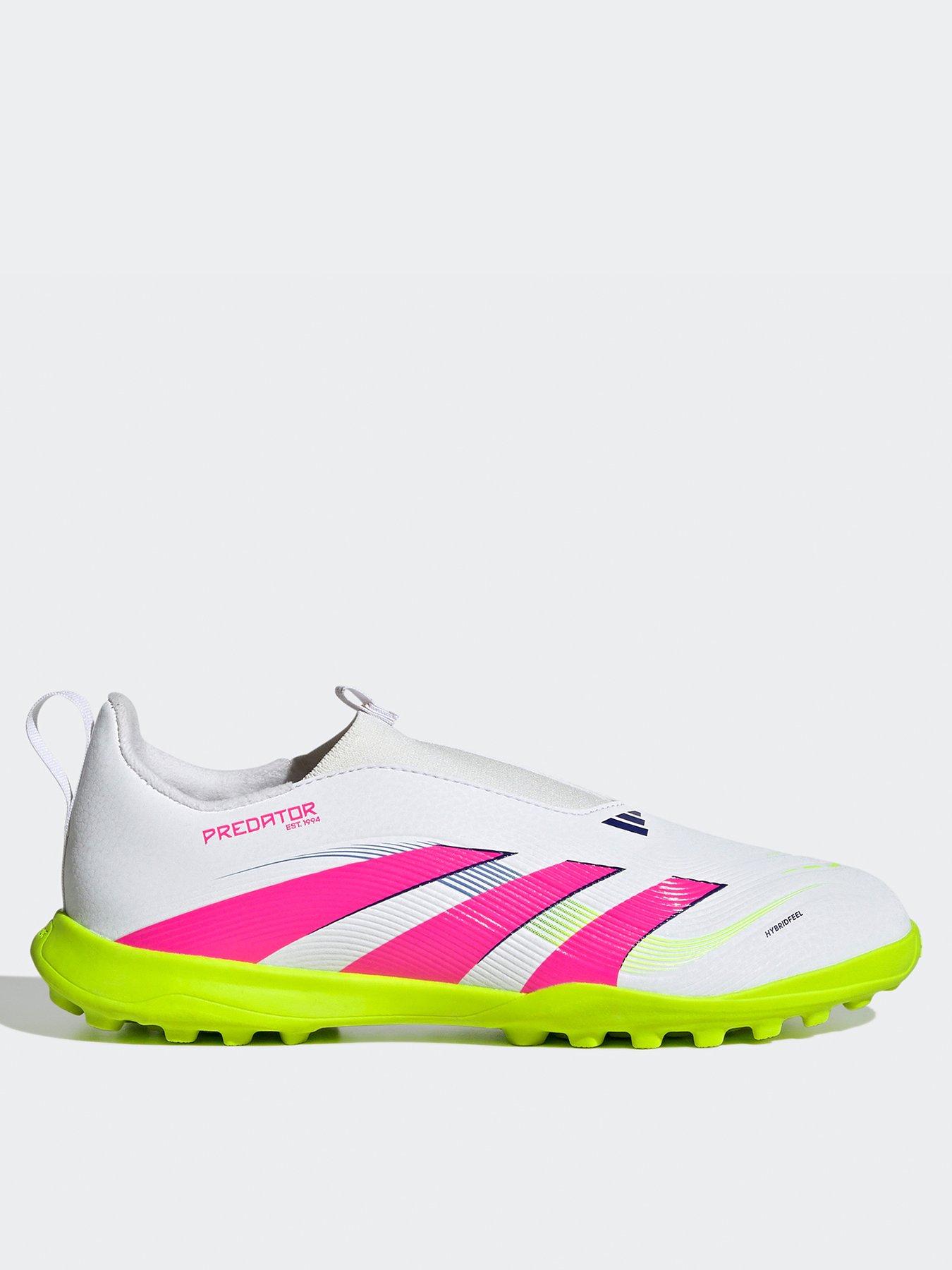 undefined Junior Predator League Laceless Astro Turf Football Boot - White