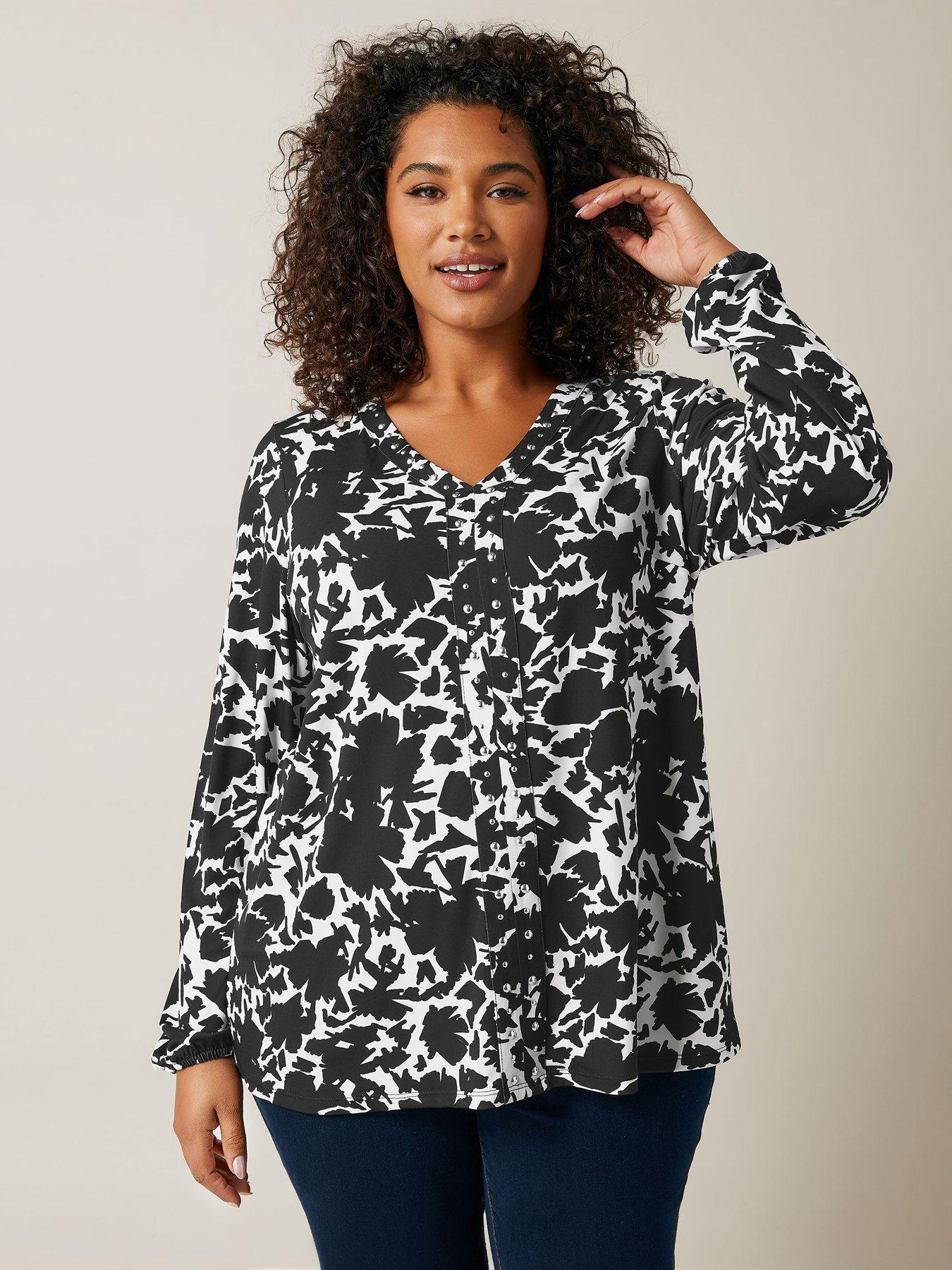Image 1 of 4 of Evans Stud Jersey Top - Black