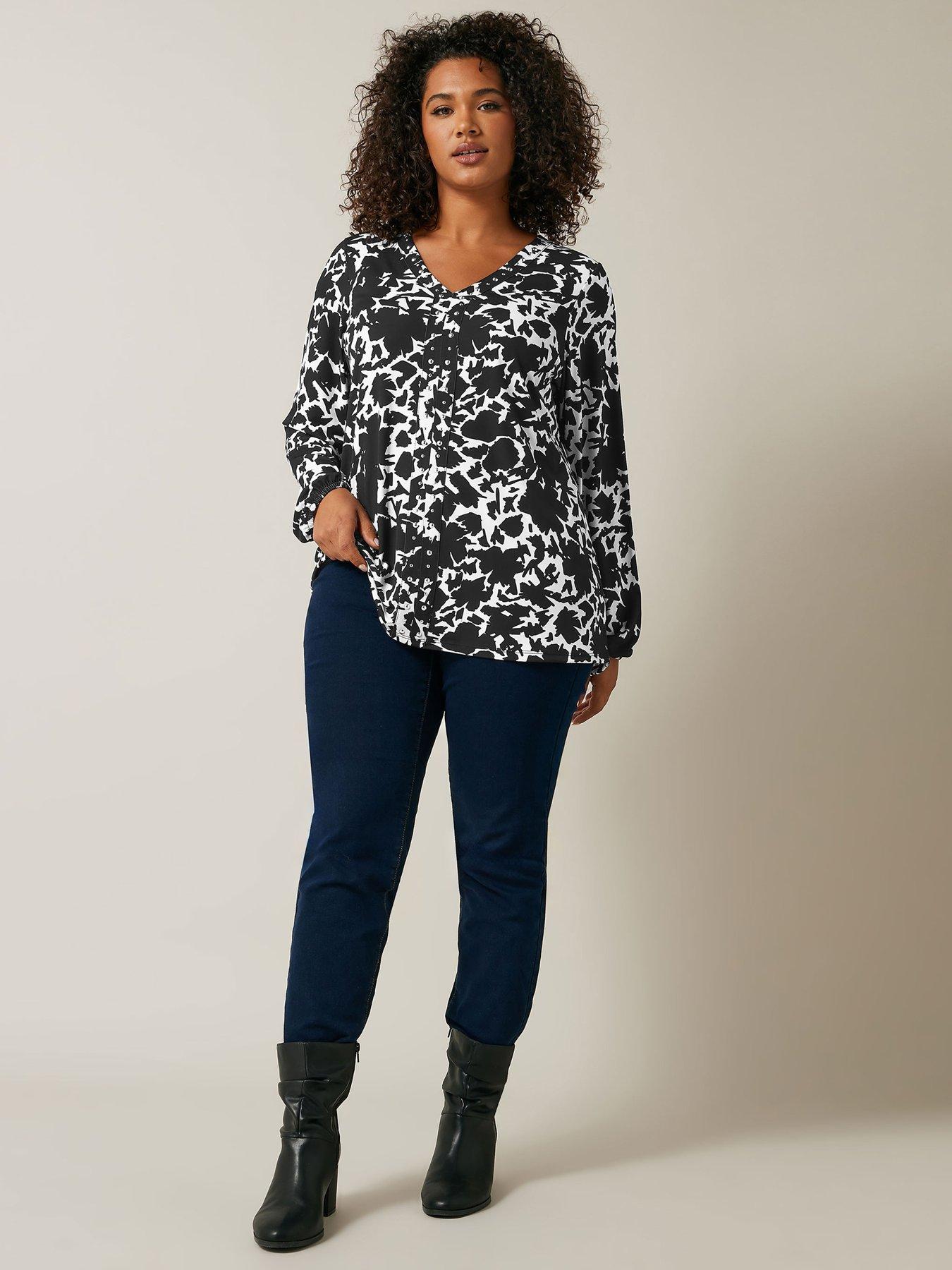 Image 3 of 4 of Evans Stud Jersey Top - Black