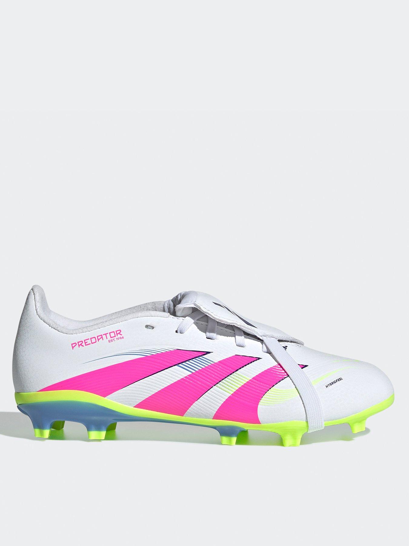 undefined Junior Predator League Fold-Over Tongue Firm Ground Football Boot - White