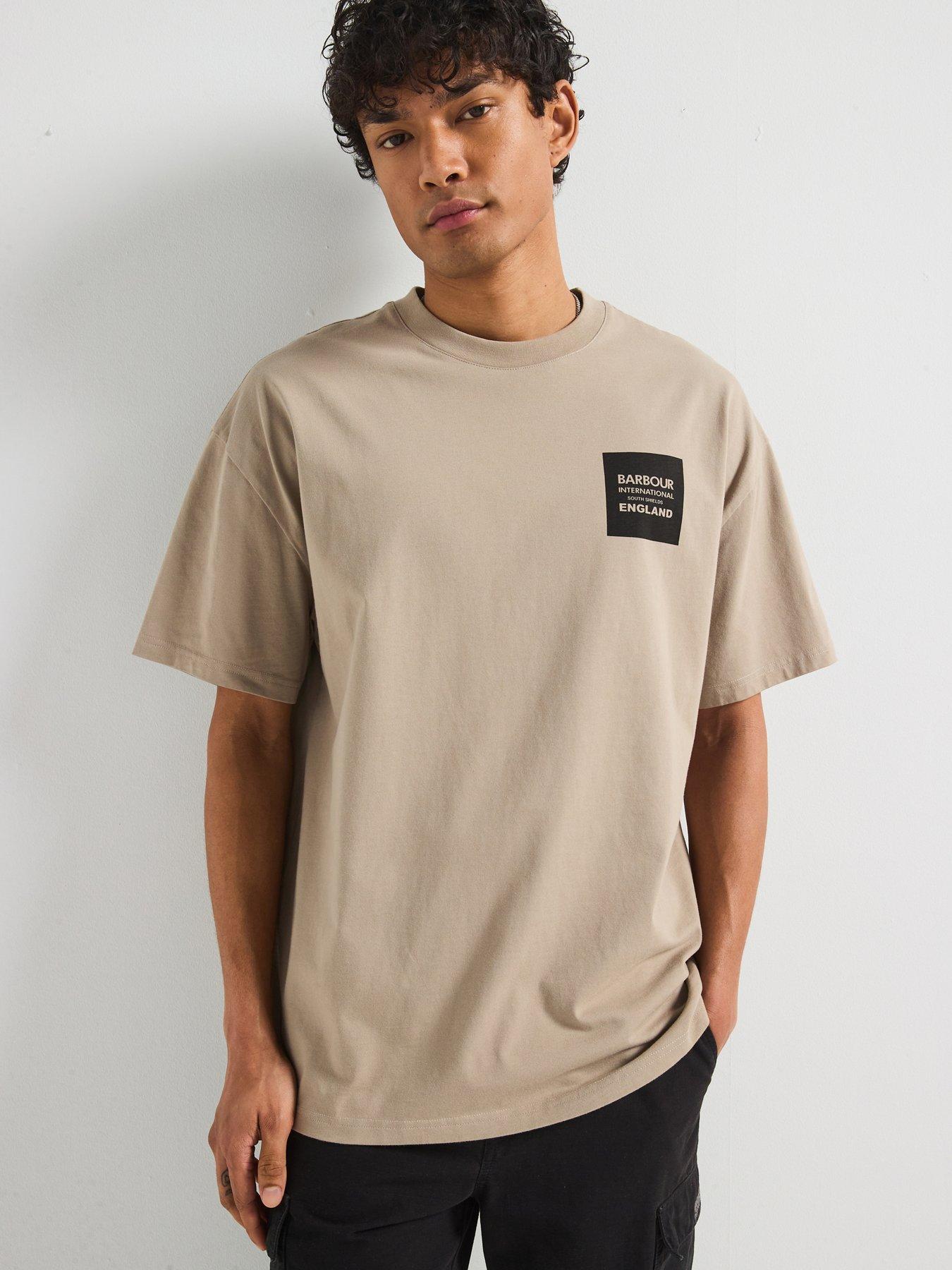 undefined Micro Block Oversized T-Shirt- Beige