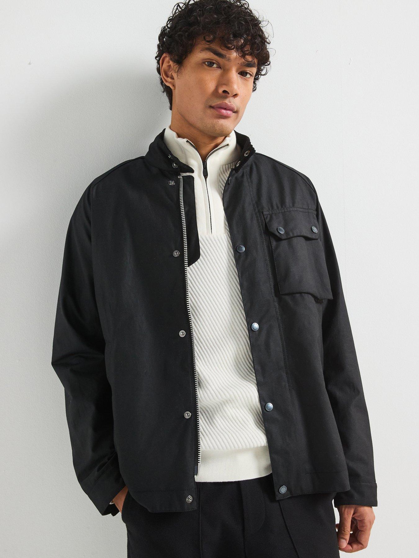 undefined Lexton Wax Jacket- Black