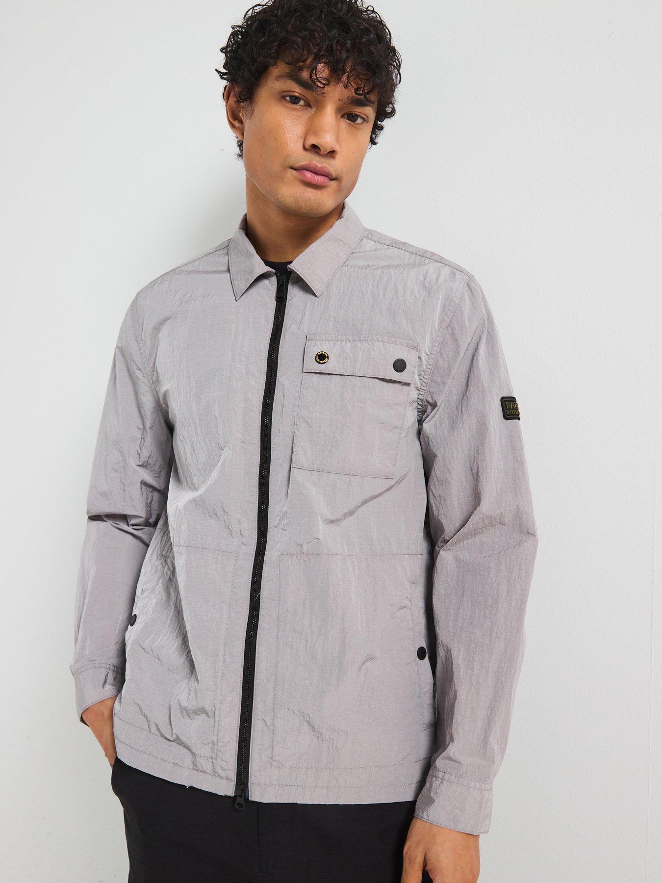 undefined Inline Zipped Overshirt - Light Grey