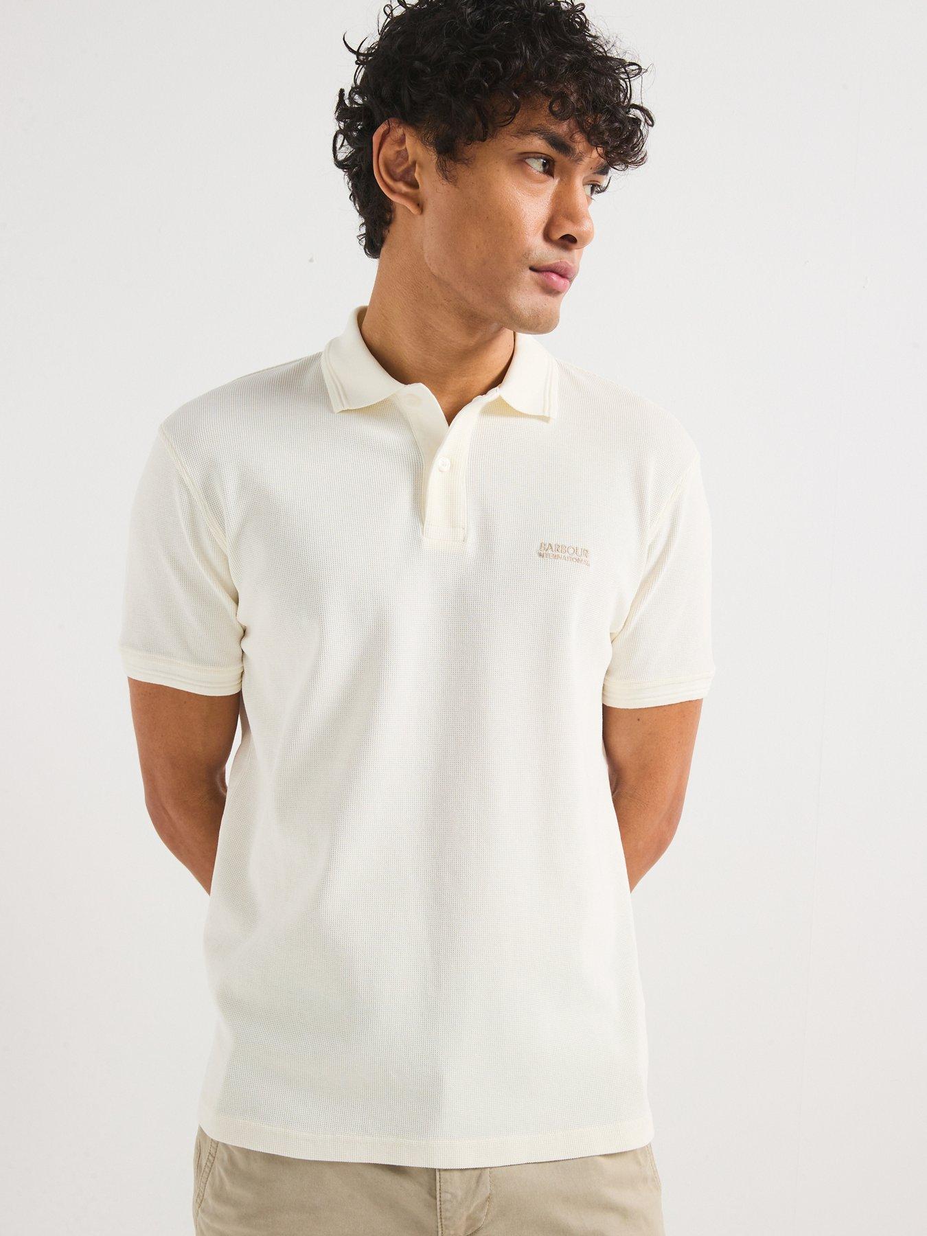 undefined Charlie Textured Polo Shirt- White