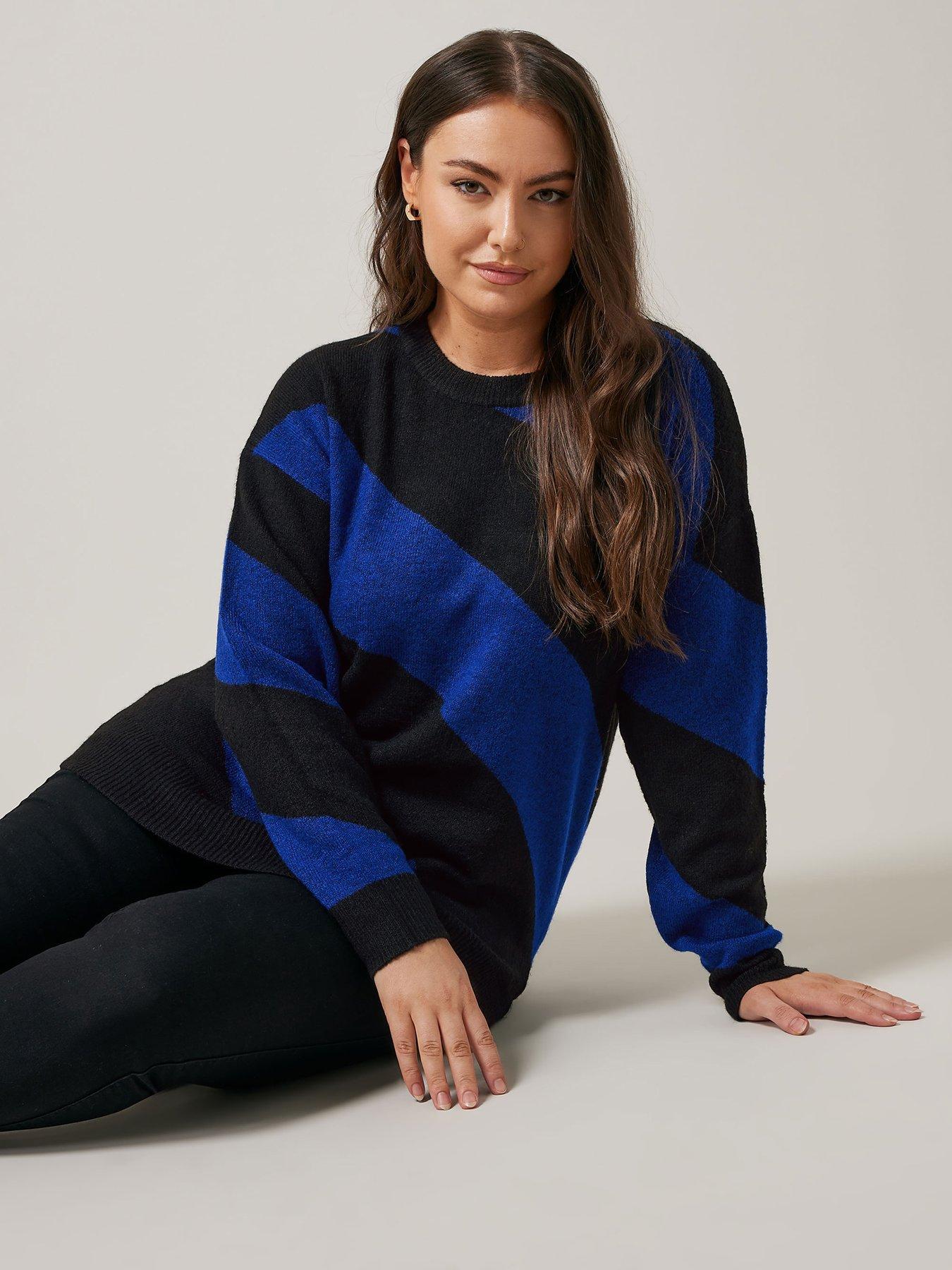 undefined Diagonal Stripe Jumper - Blue