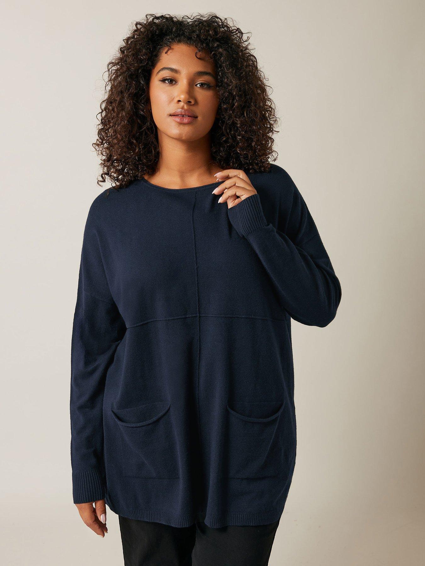 Image 1 of 4 of Evans Seam Detail Jumper - Blue