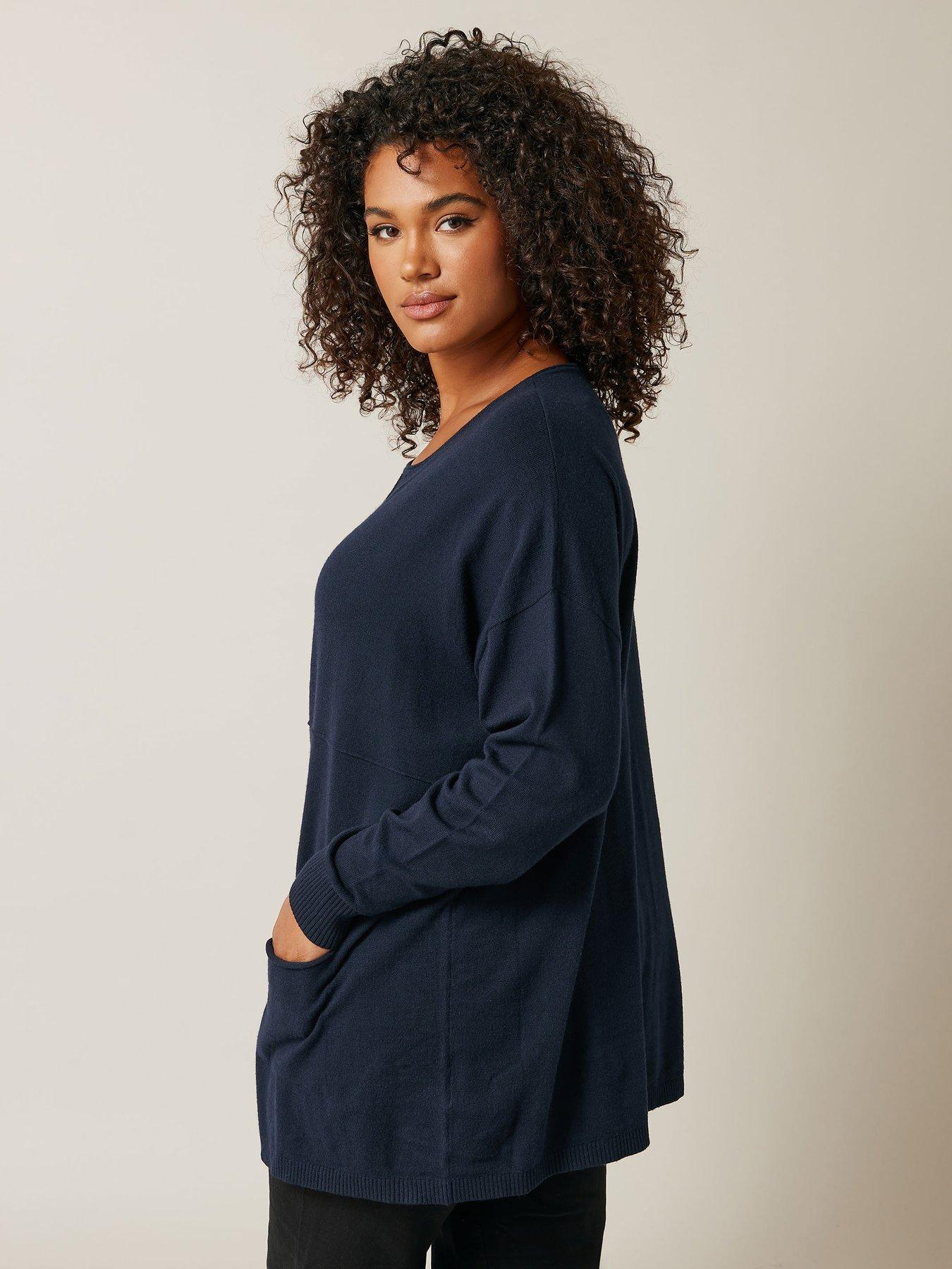 Image 2 of 4 of Evans Seam Detail Jumper - Blue