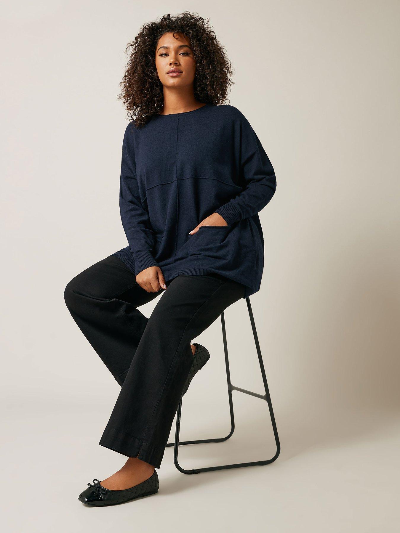 Image 3 of 4 of Evans Seam Detail Jumper - Blue