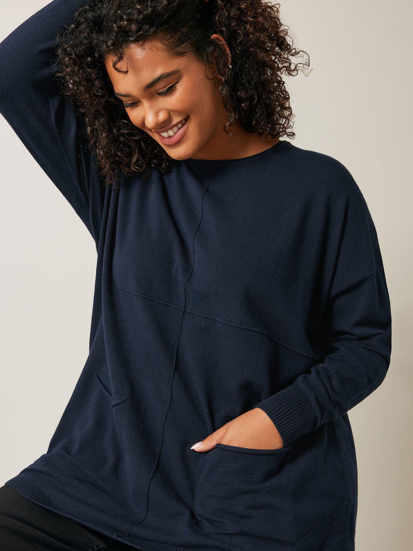 Image 4 of 4 of Evans Seam Detail Jumper - Blue