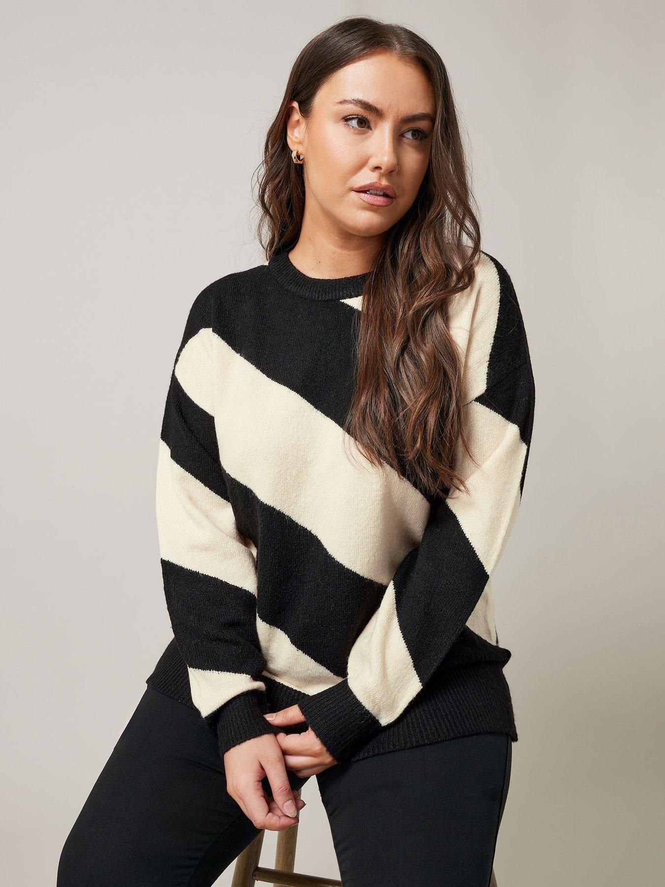 undefined Diagonal Stripe Jumper - Ivory