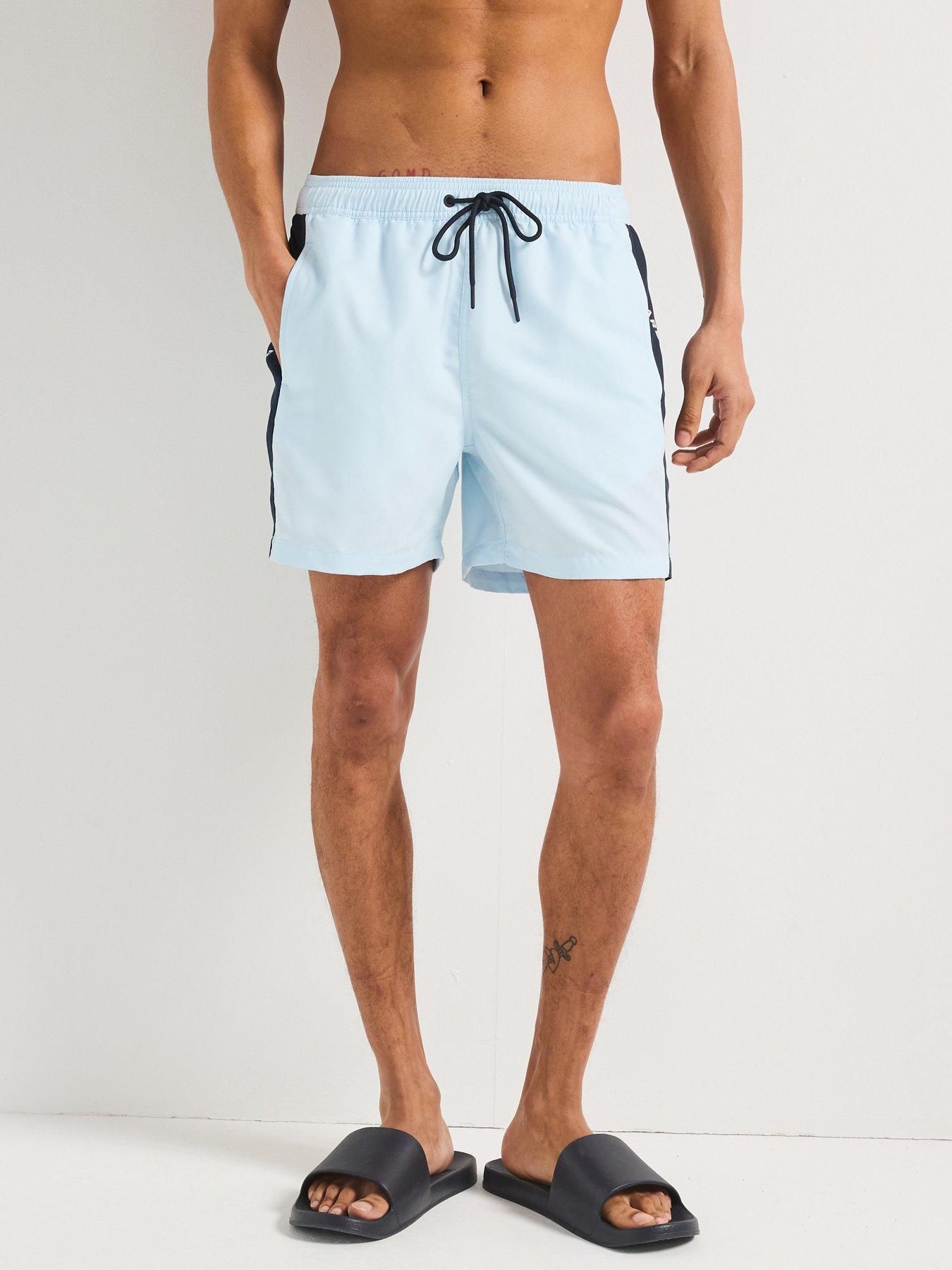 Barbour International Panel Logo Swimwear Shorts- Light Blue Very