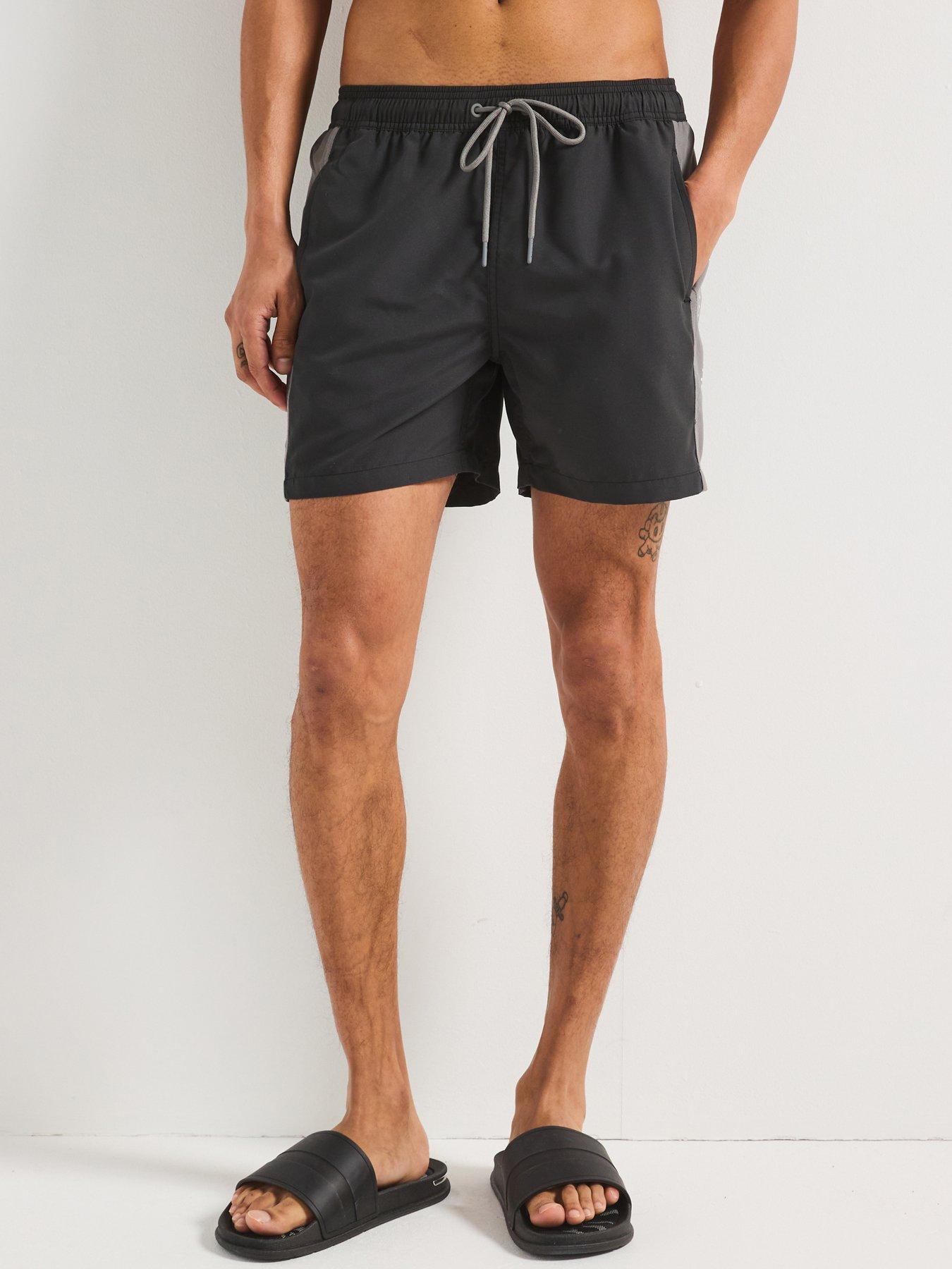 undefined Panel Logo Swim Shorts - Black