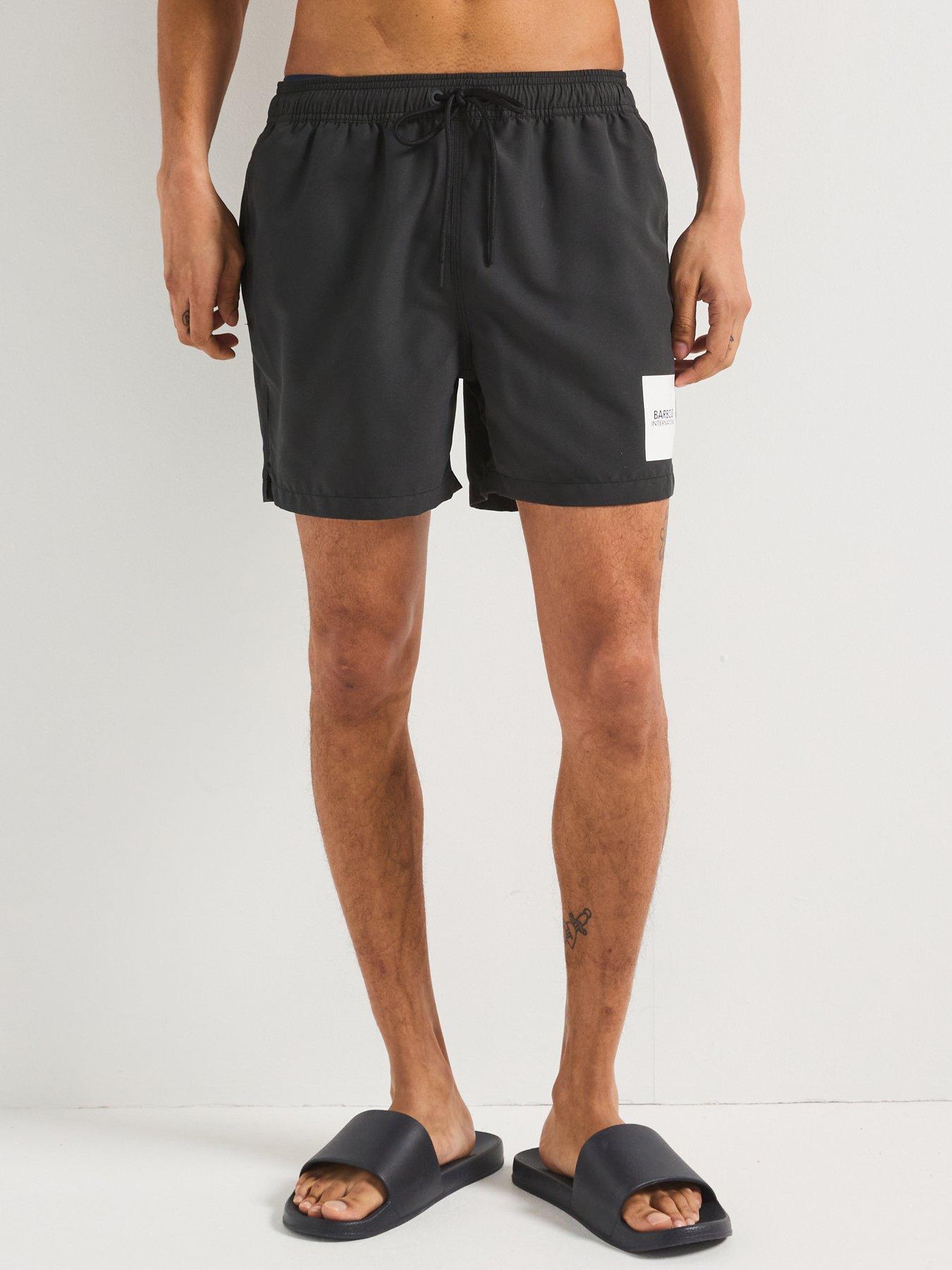 Barbour International: Block Print Swim Shorts - Black