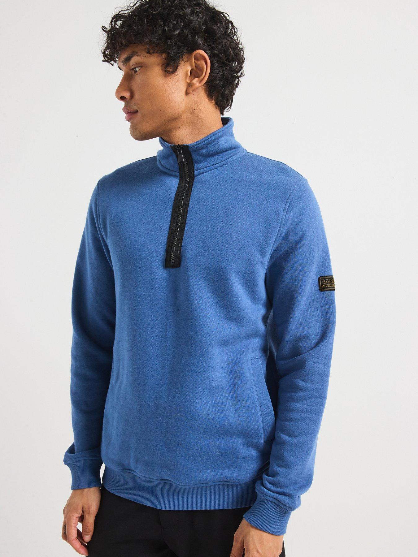 Image 1 of 6 of Barbour International Outline Funnel Neck Sweat Top - Blue