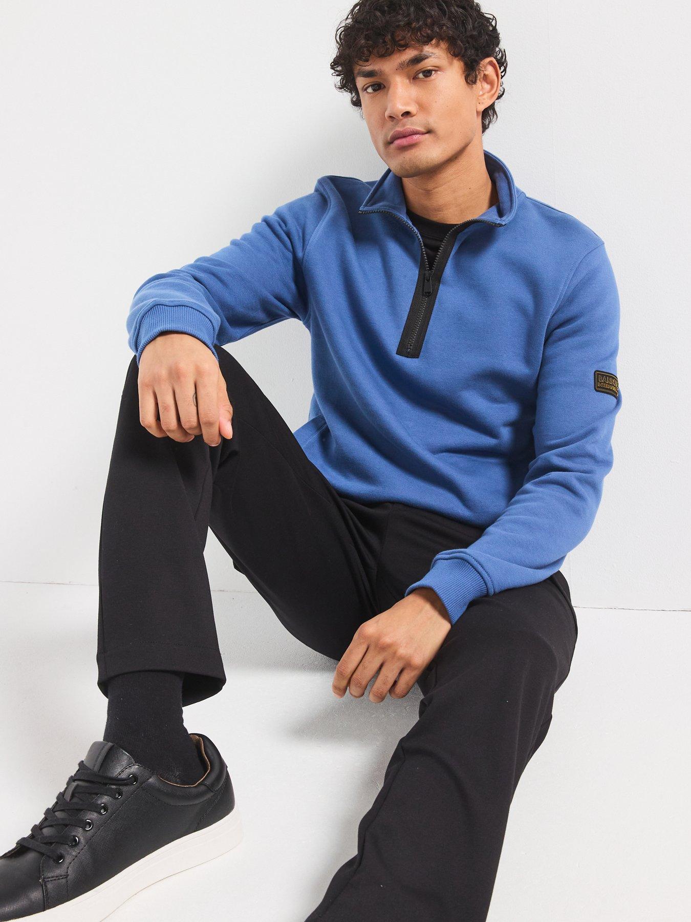 Image 6 of 6 of Barbour International Outline Funnel Neck Sweat Top - Blue
