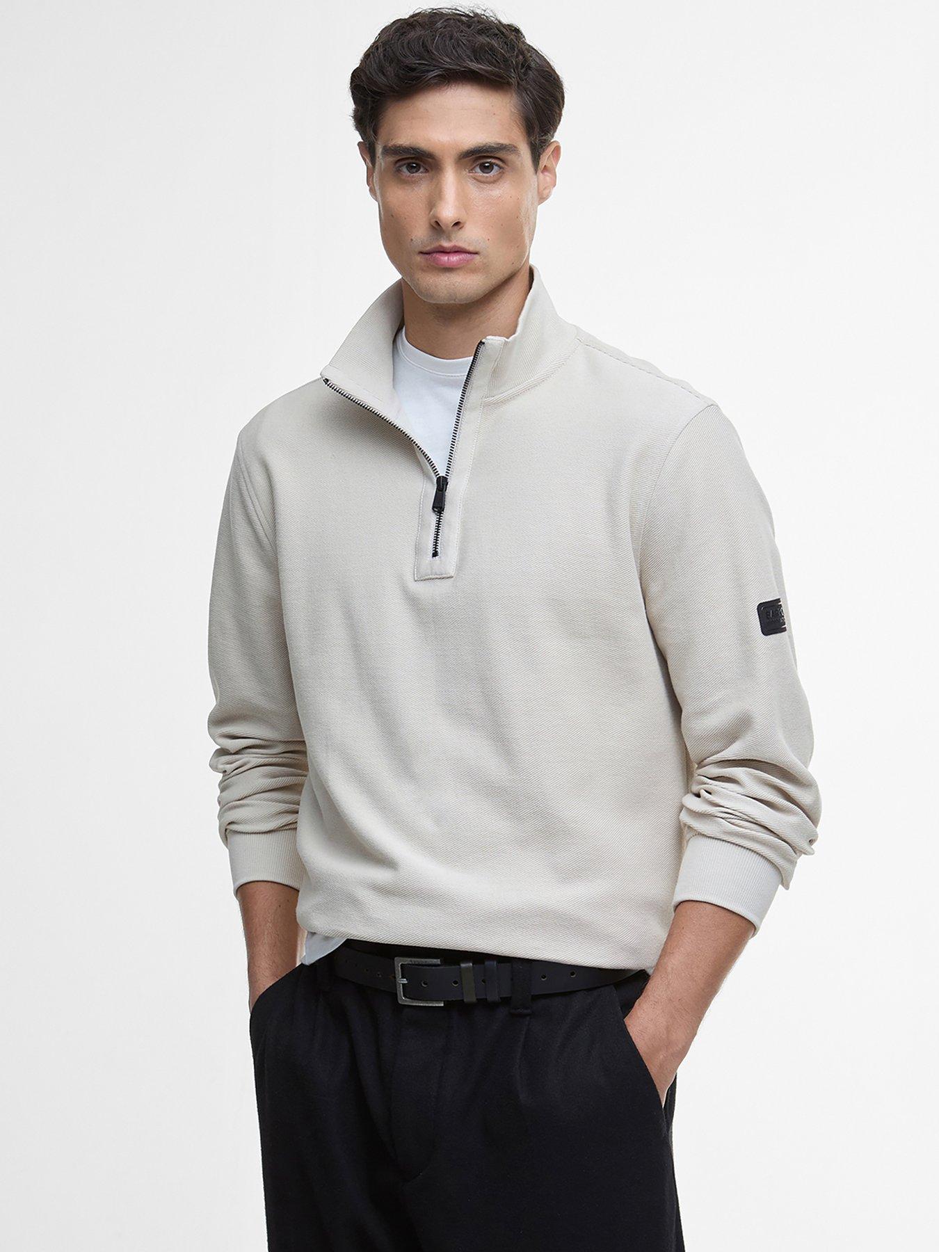undefined Barbour International Samuel Funnel Neck Crew Sweat- Cream