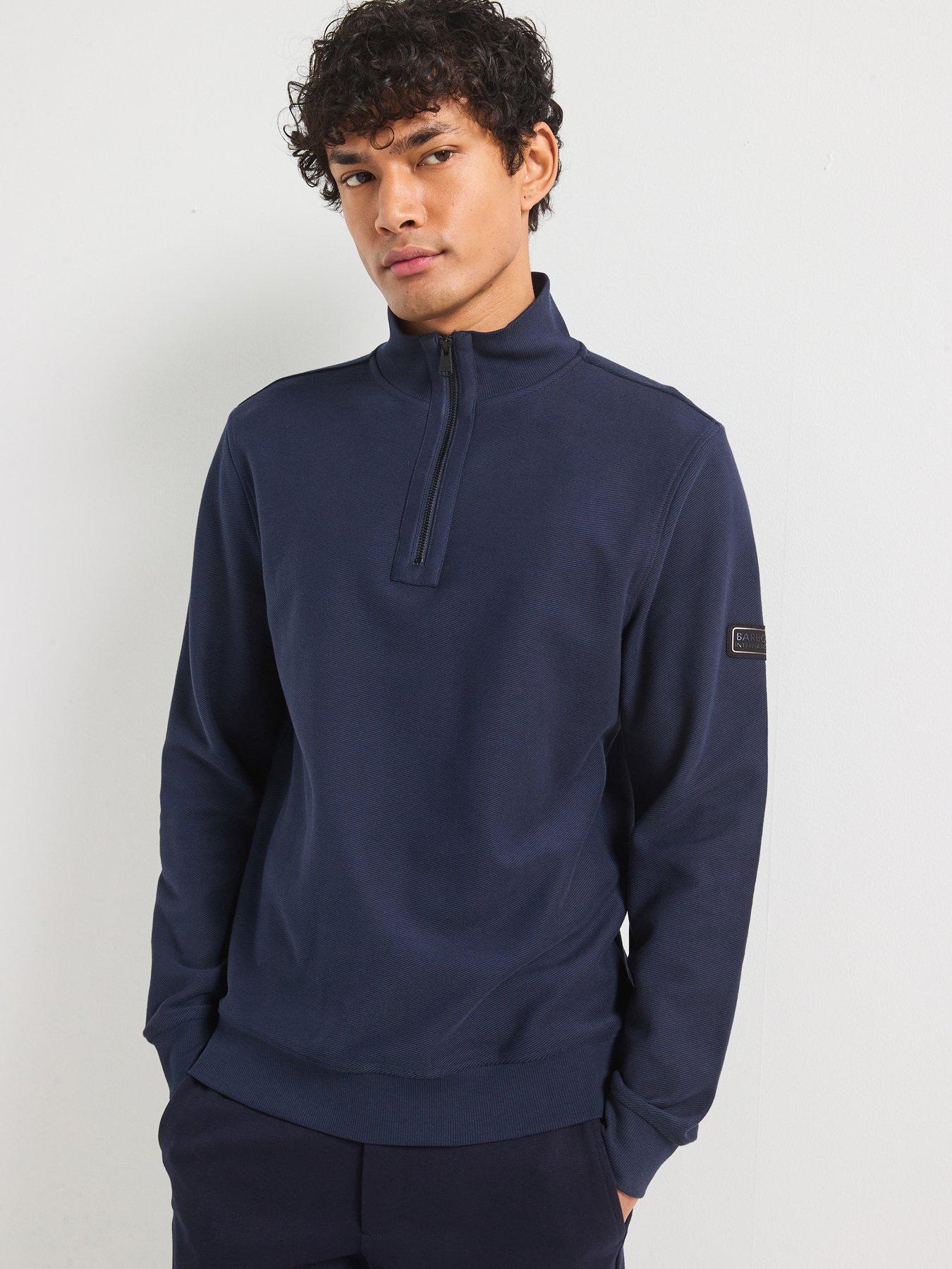 undefined Samuel Funnel Neck Sweat Top - Navy
