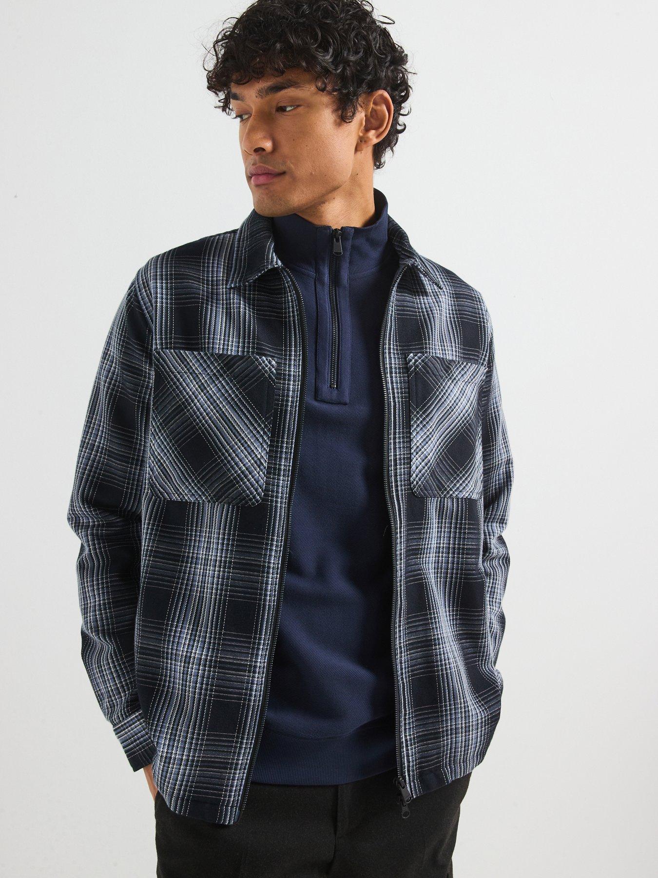 undefined Arne Checked Overshirt- Black