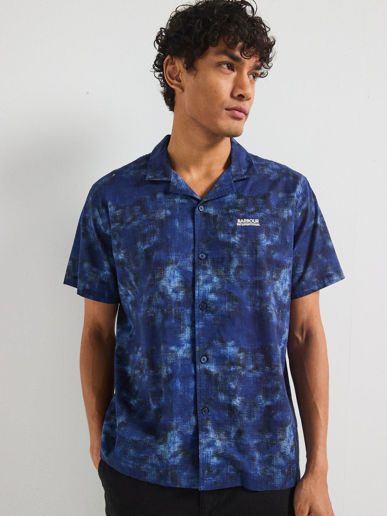 undefined Camo Ikat Summer Shirt- Navy
