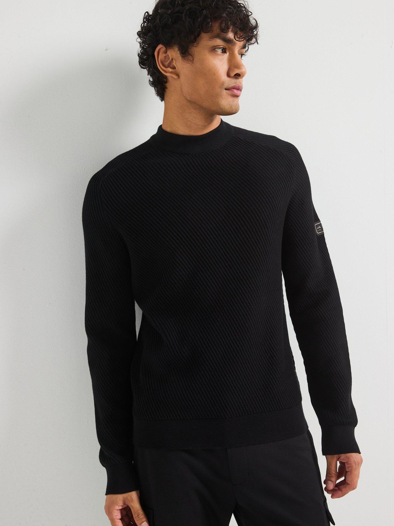 undefined Dune Crew Neck Knitted Jumper- Black