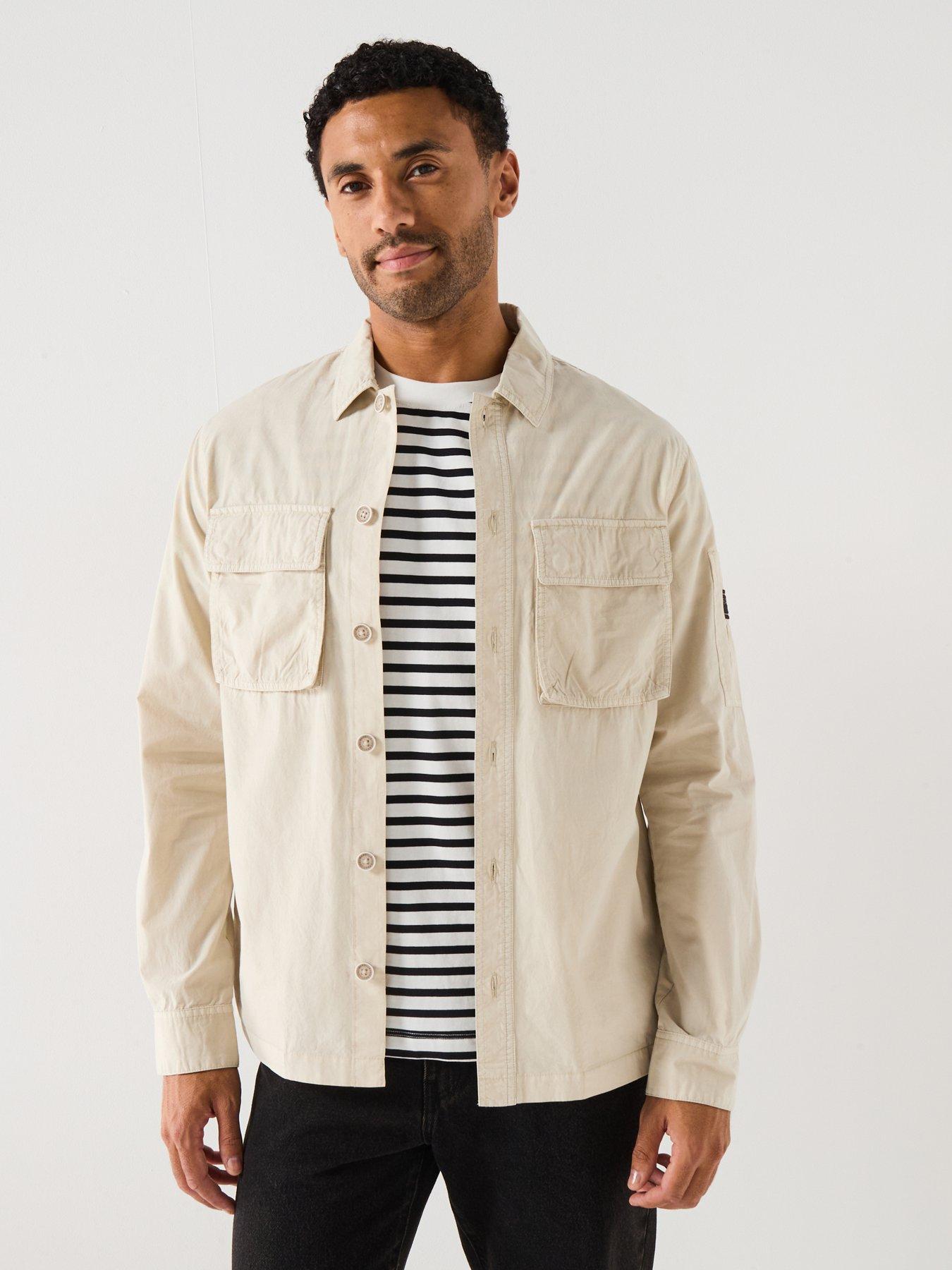undefined Barbour International Kenneth Garment Dye Overshirt- Cream