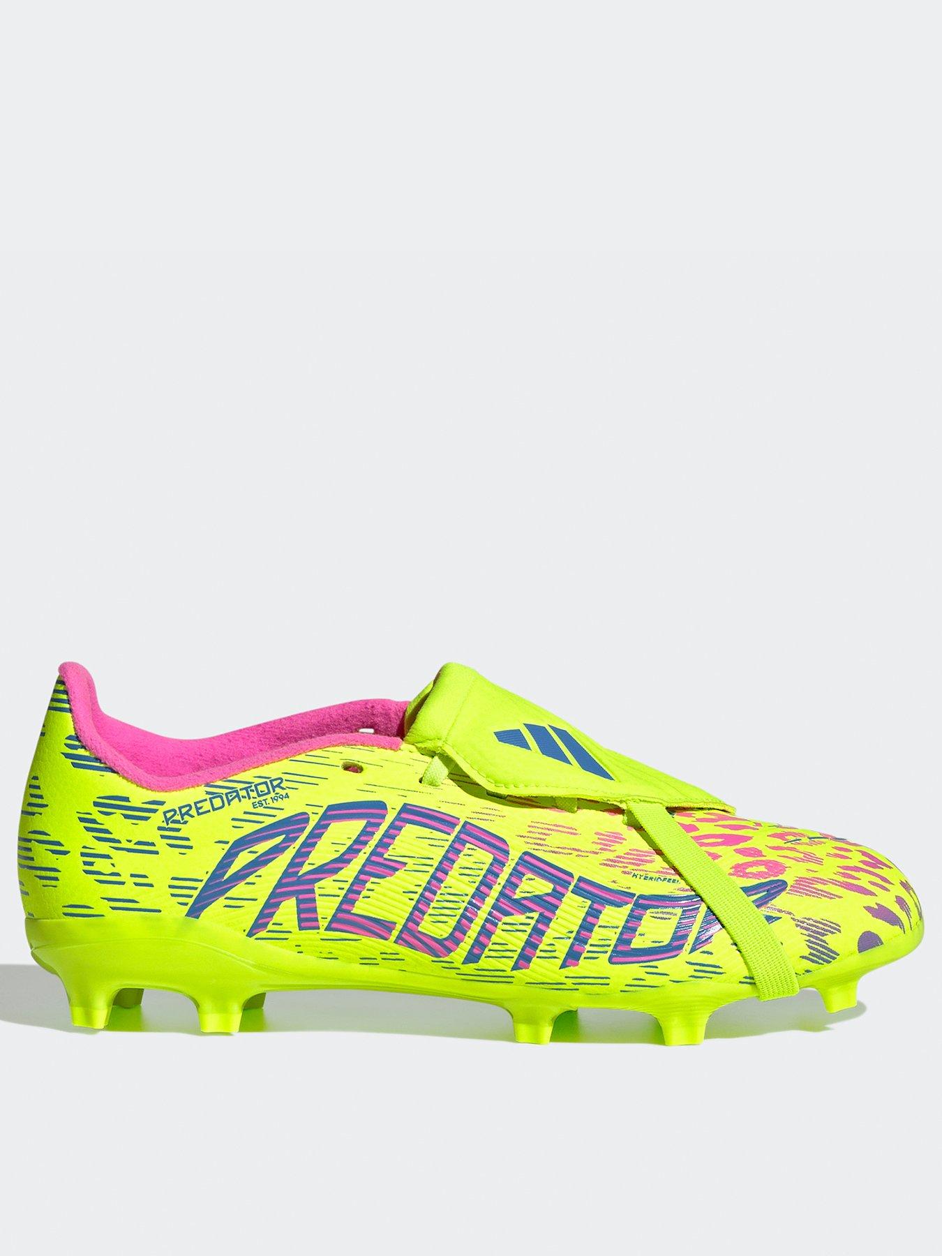 undefined Junior Predator Fold-Over Tongue League Firm Ground Football Boot - Yellow