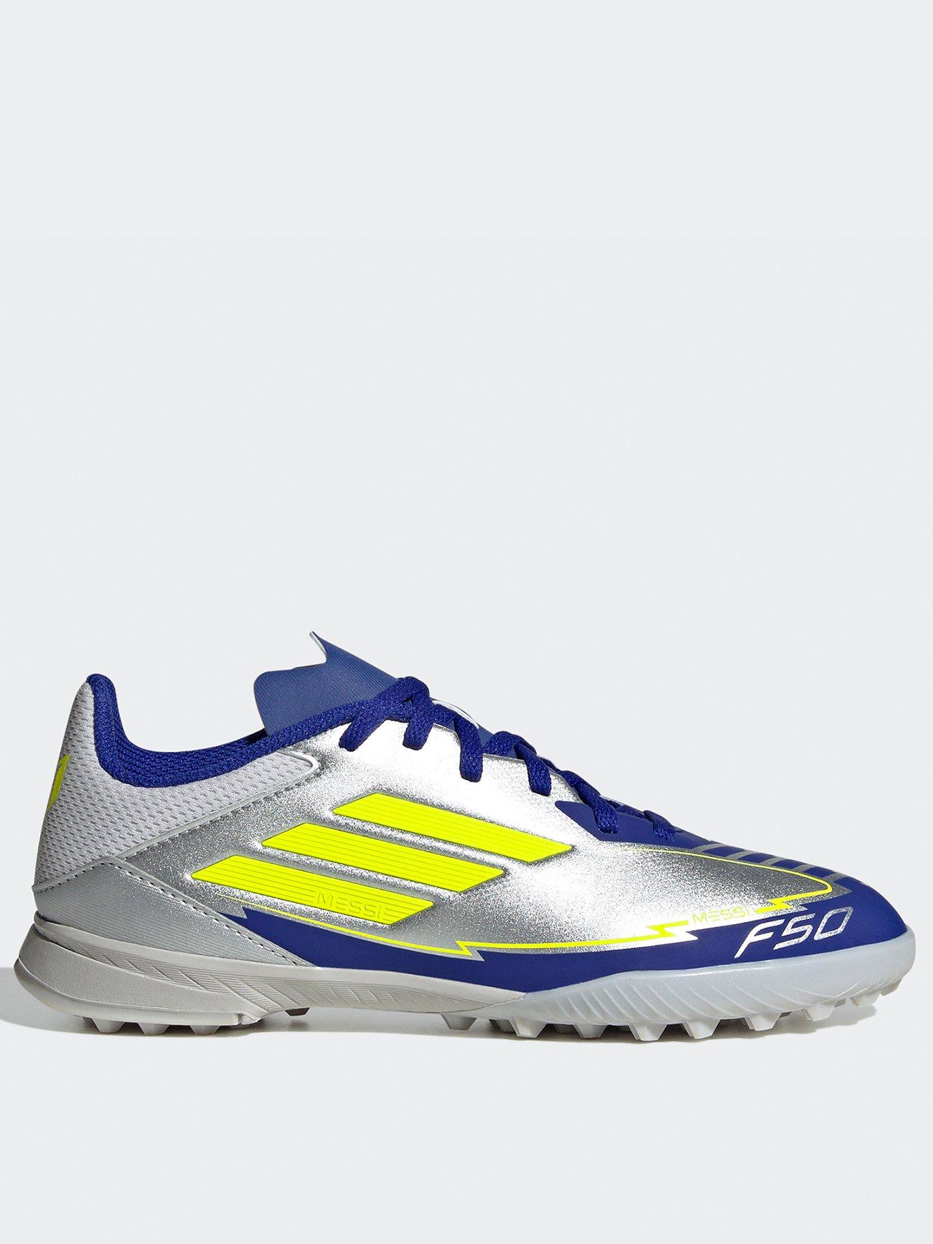 adidas Junior F50 League Messi Astro Turf Football Boots- Silver