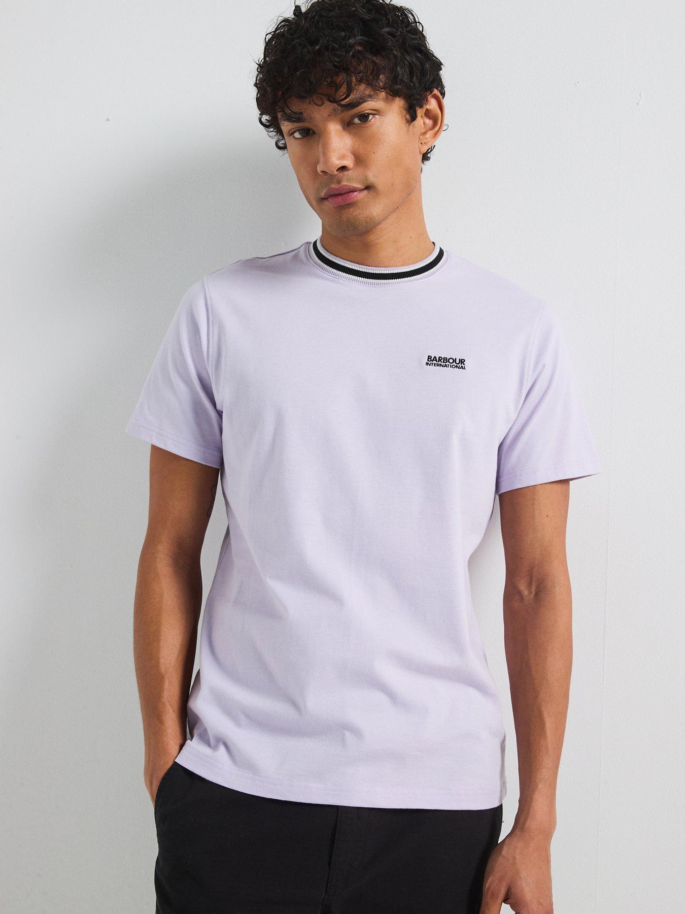 undefined Luca Tipping Detail T-Shirt - Light Purple
