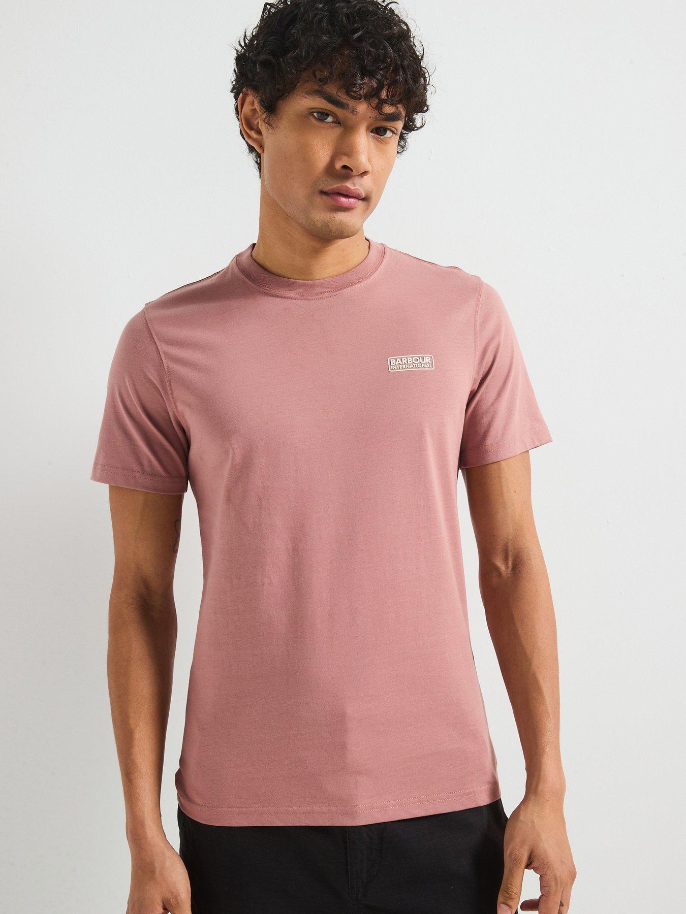 Image 1 of 6 of Barbour International Small Logo Short Sleeve T-Shirt- Pink