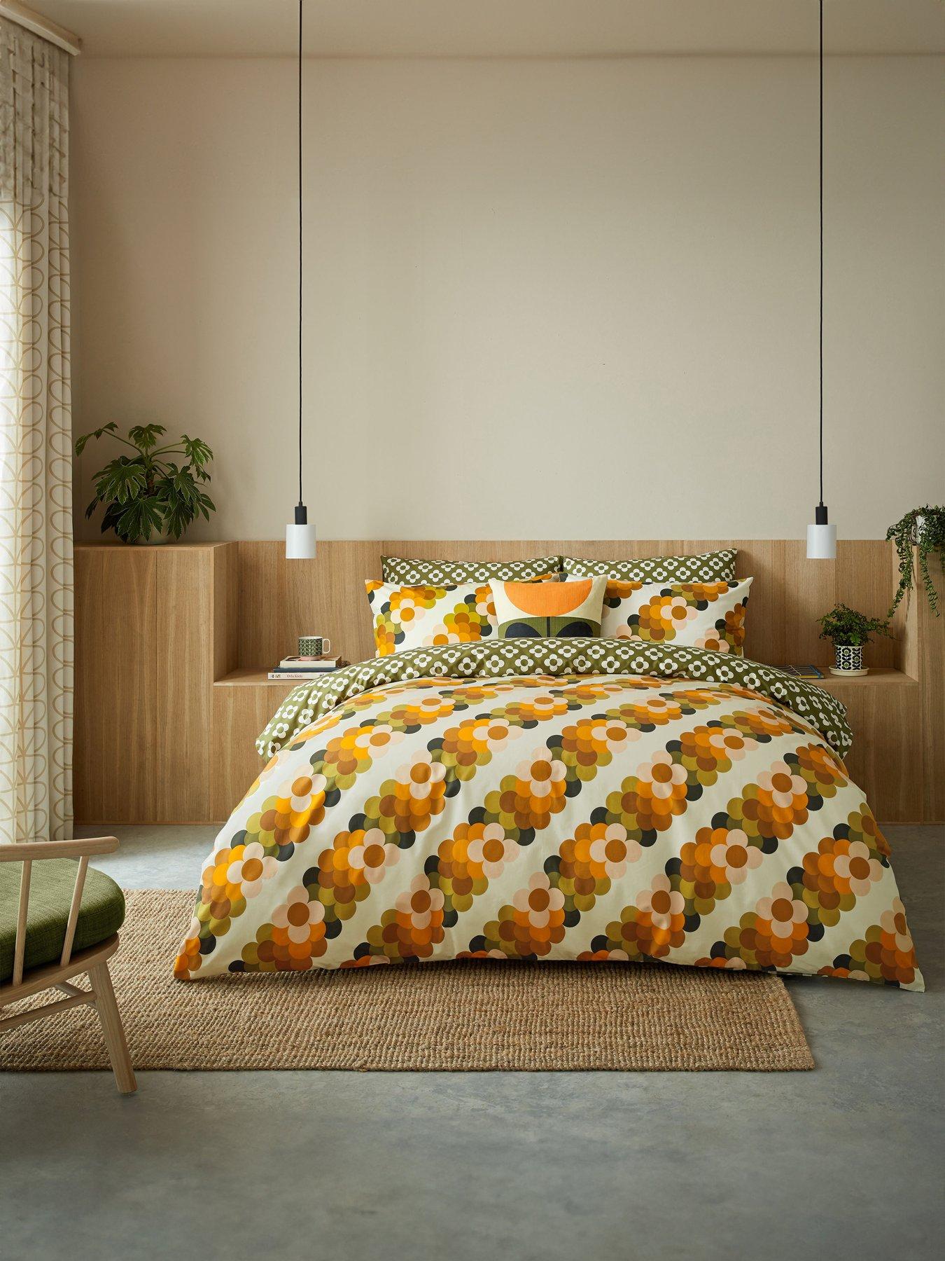 Product photograph of Orla Kiely Retro Flower Stripe Duvet Set- Double from very.co.uk