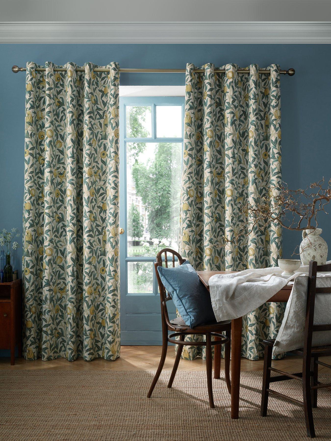 Product photograph of William Morris At Home Bird And Pomegranate Blackout Lined Eyelet Curtains- 168cm X 229cm 66 X90 from very.co.uk