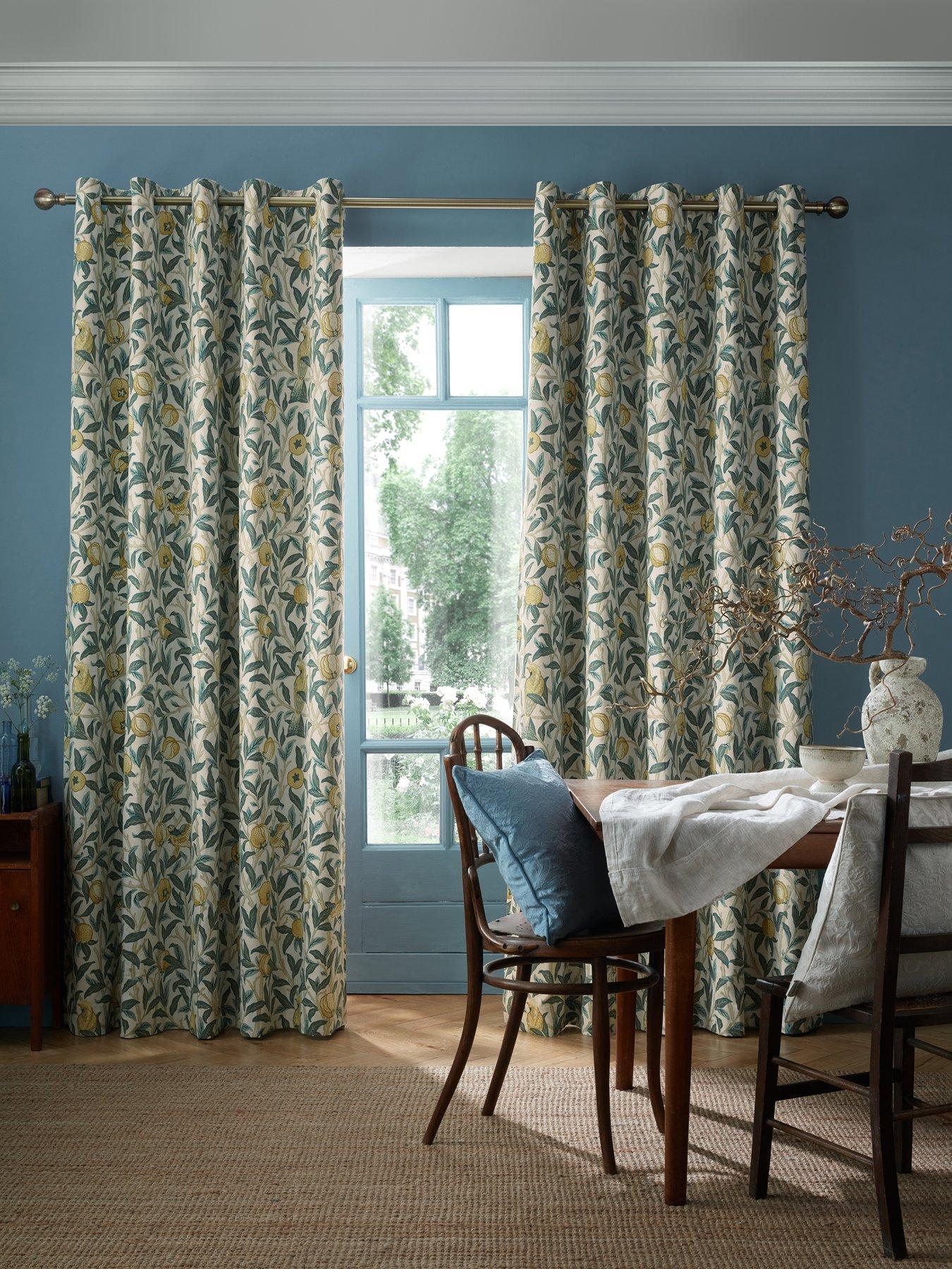 undefined Bird And Pomegranate Blackout Lined Eyelet Curtains- 168cm X 229cm (66"x90")