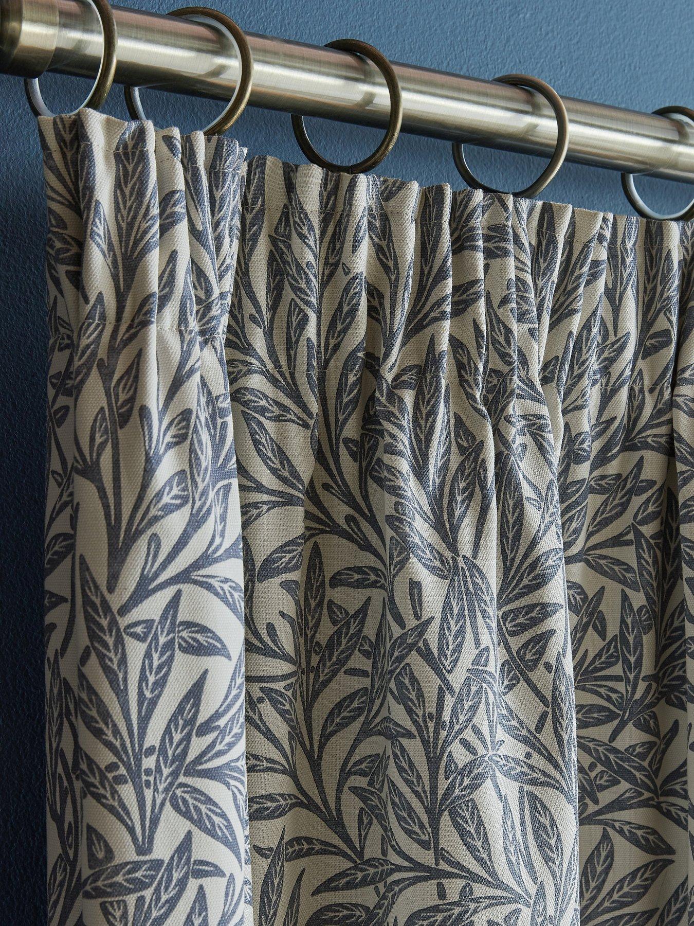 Image 3 of 5 of William Morris at Home Original Willow Blackout Lined Header Tape Curtains- 229cm X 183cm (90"x72")