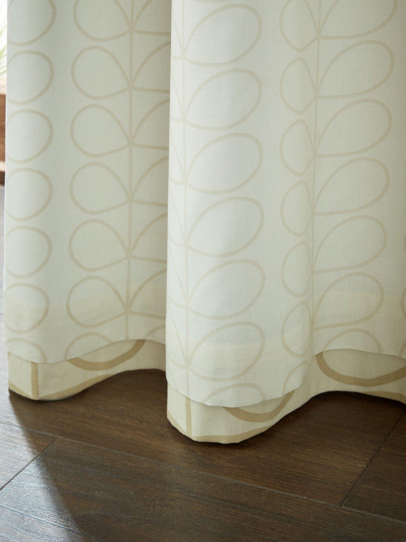 Image 3 of 3 of Orla Kiely Natural Linear Stem Line Eyelet Curtains-117cm X 183cm (46"x72")