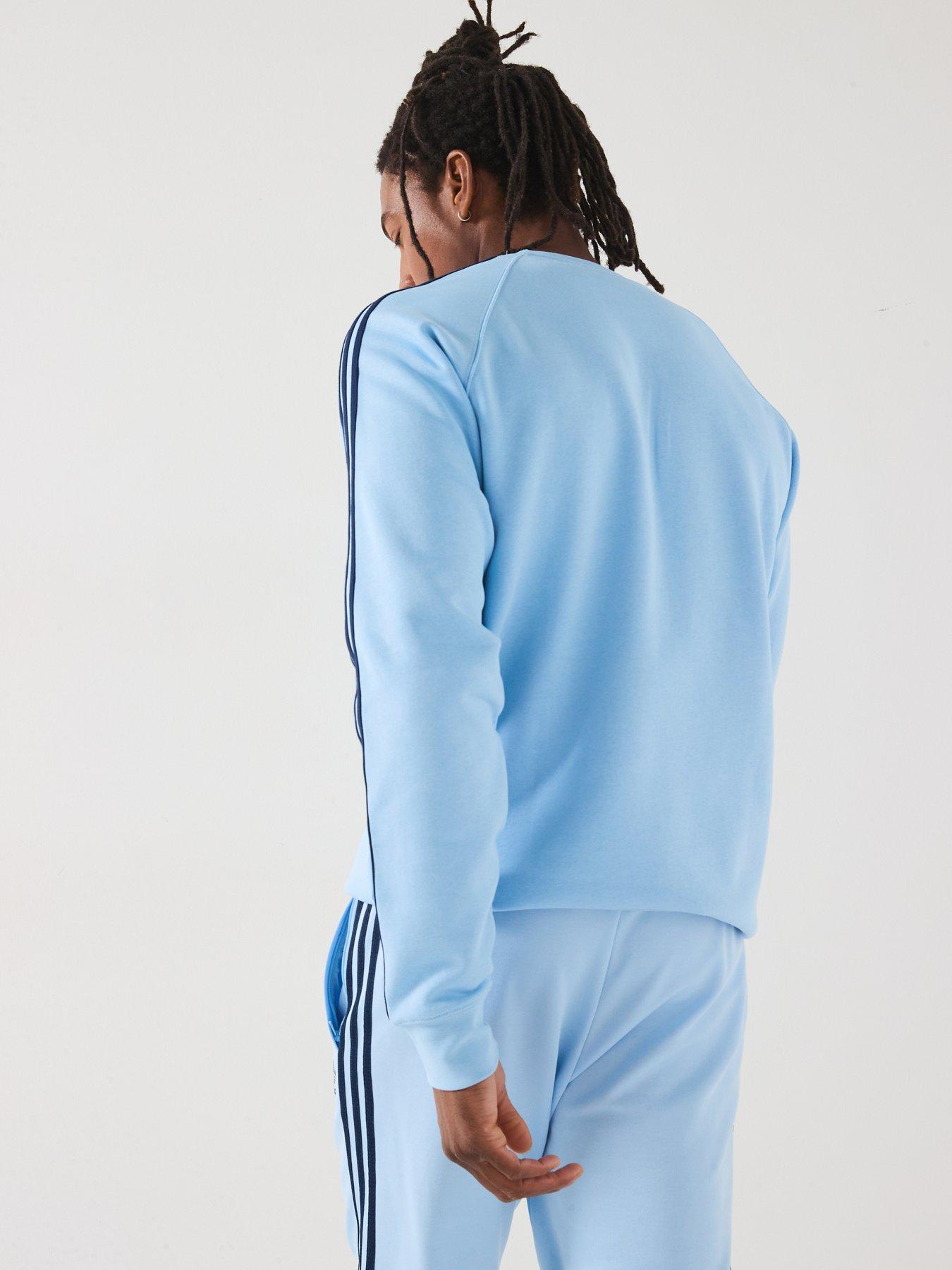 Image 2 of 5 of adidas Originals Men's Adicolor 3-Stripe Crew Sweat - Clear Sky