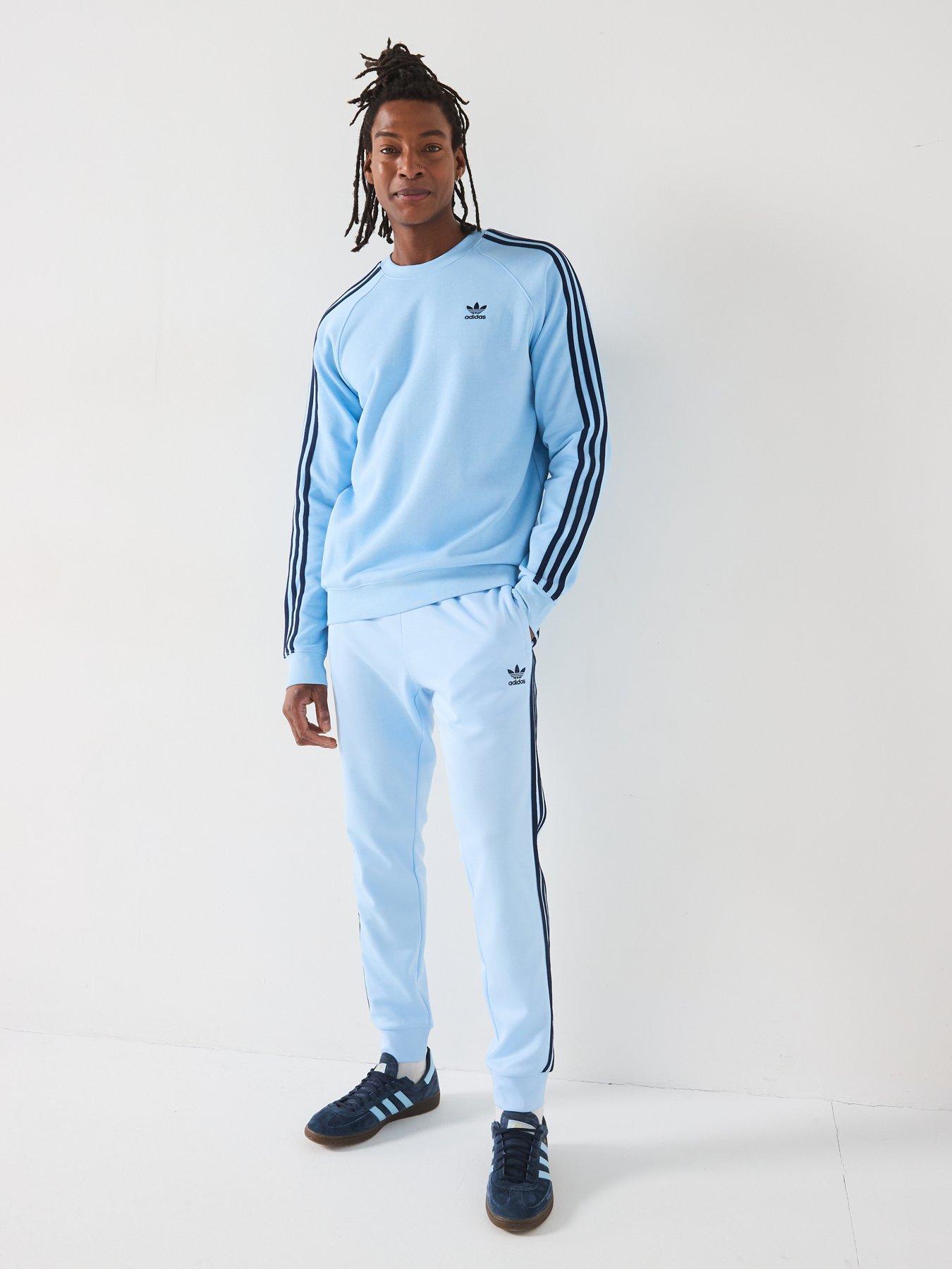 Image 3 of 5 of adidas Originals Men's Adicolor 3-Stripe Crew Sweat - Clear Sky