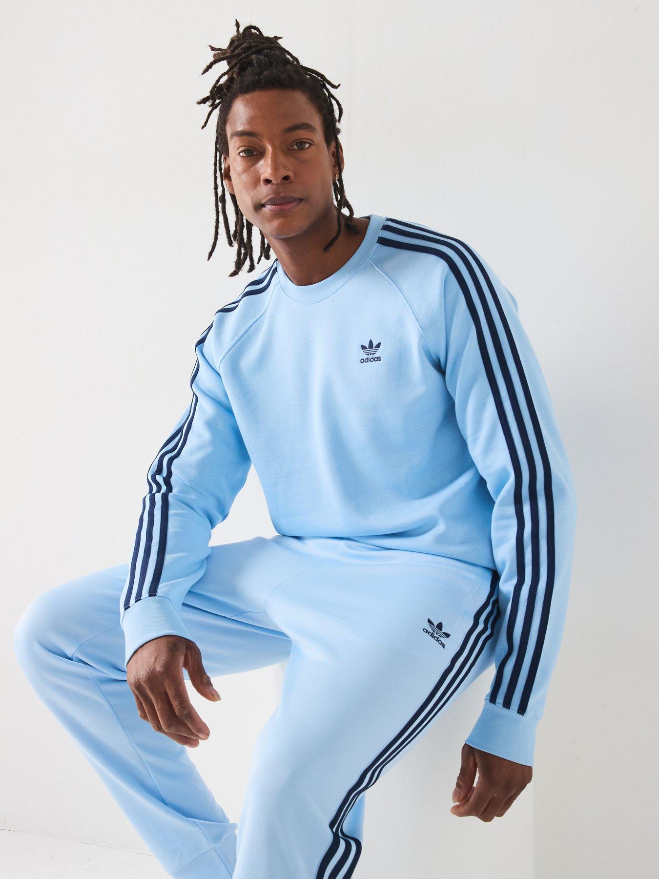 Image 5 of 5 of adidas Originals Men's Adicolor 3-Stripe Crew Sweat - Clear Sky