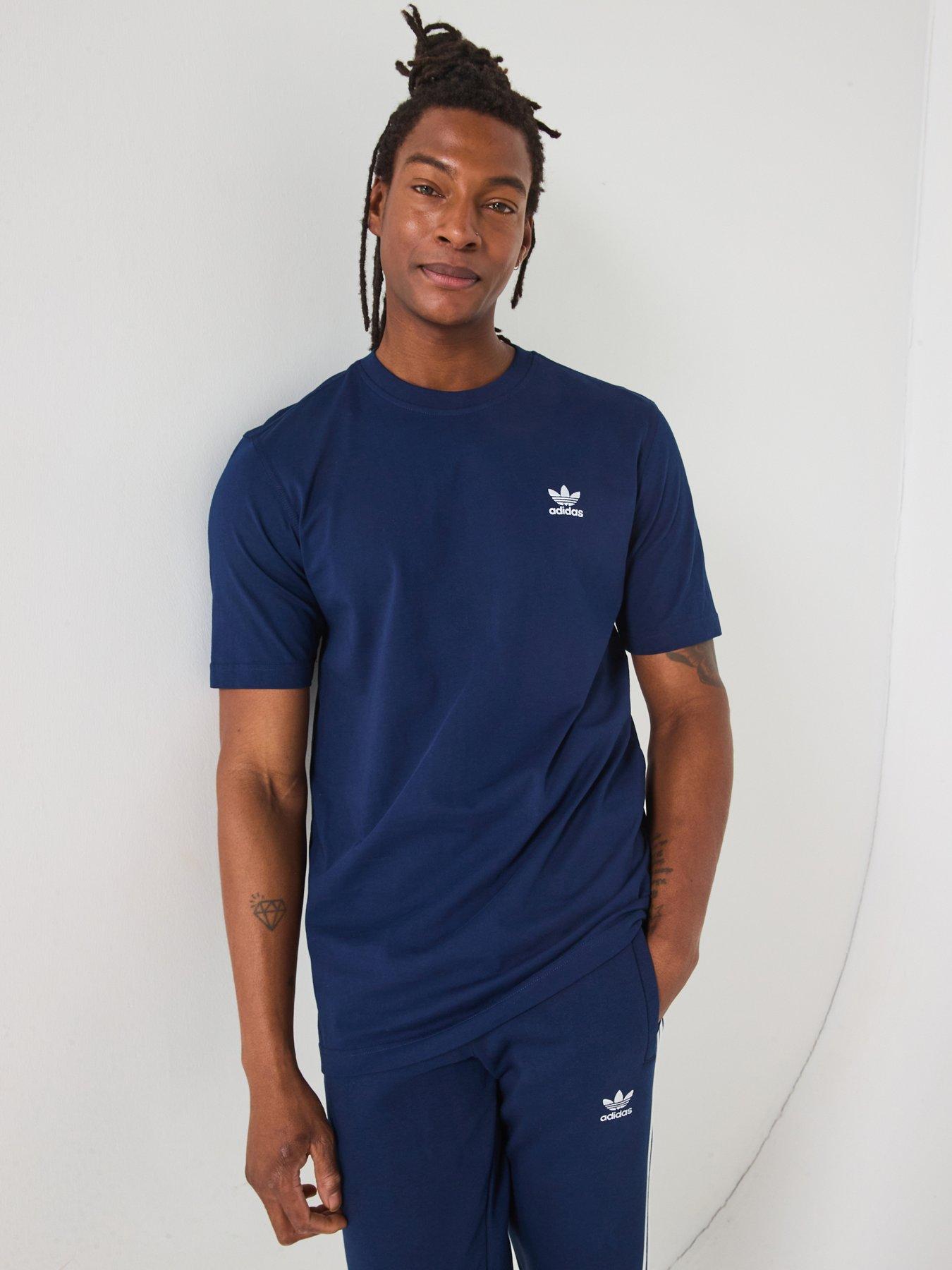 undefined Mens Trefoil Essentials T-Shirt - Navy - Blue